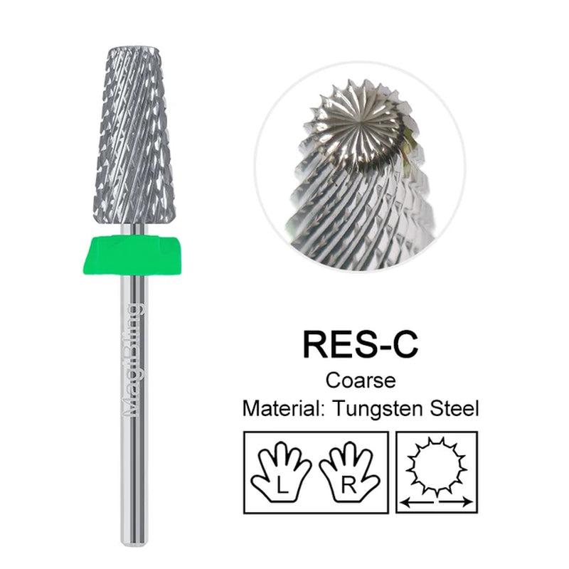 Nail Drill Bits New Cross Cut 5In1 Tungsten Manicure Polishing Tool 3/32"