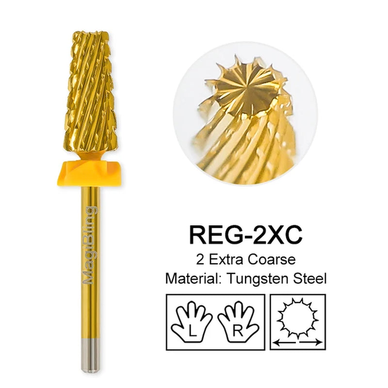 Nail Drill Bits New Cross Cut 5In1 Tungsten Manicure Polishing Tool 3/32"