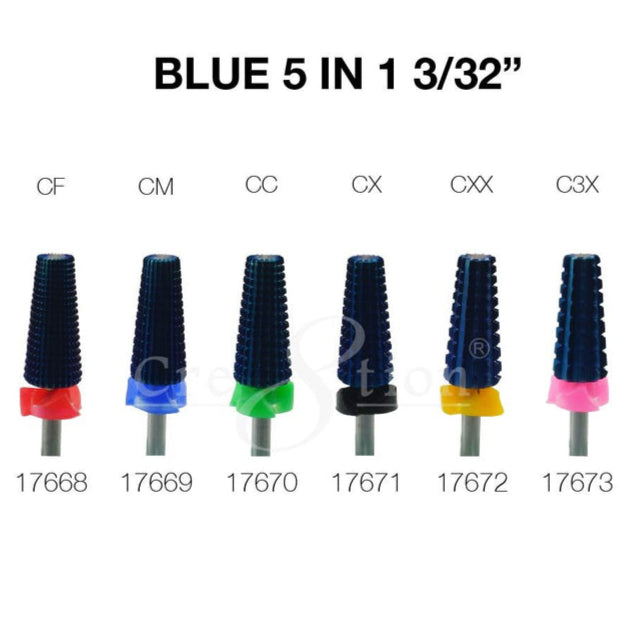 Cre8tion - Blue 5 in 1 Nail Filing Bit 3/32