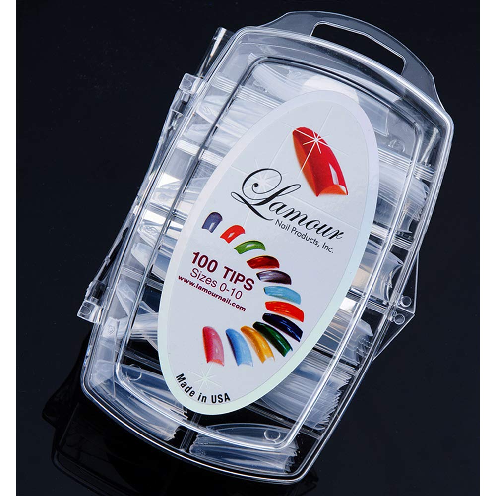 Lamour Coffin Nail Tips - Clear Color - Box 100 Tips
