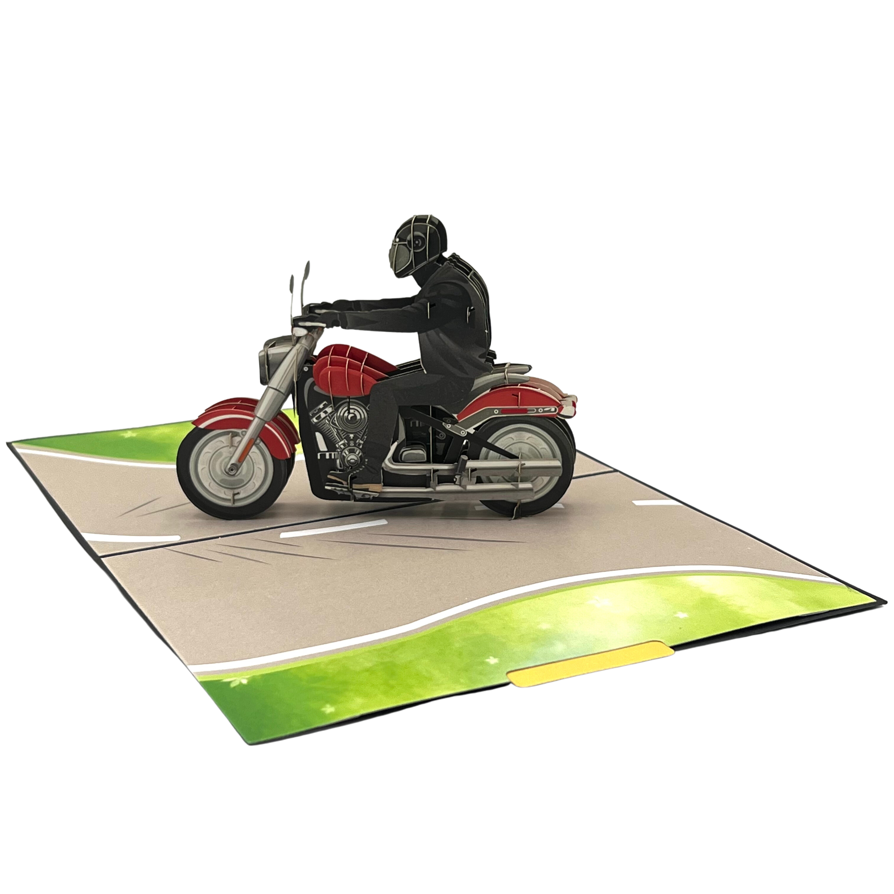 Pop Up Greeting Card Classic Motorcycle Rider Card Birthday Card for Him Husband Boyfriend Thank You Card Adventure Motor Bike Road Trip