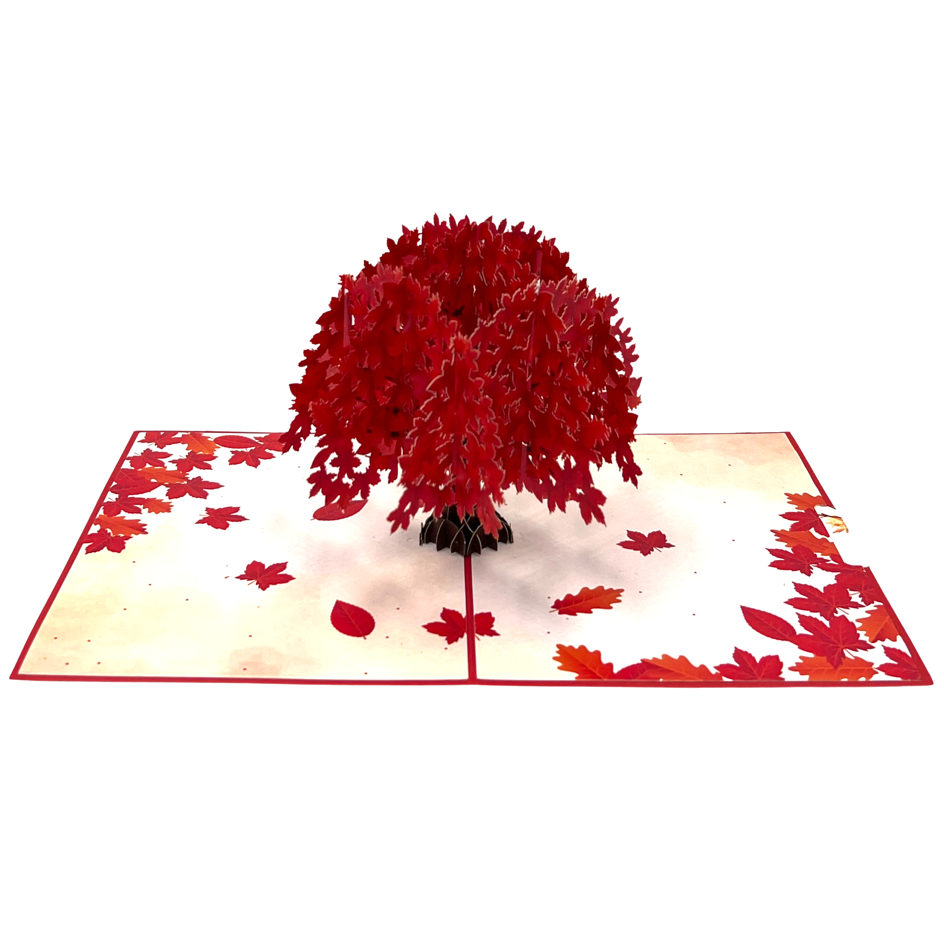 Pop Up Greeting Red Maple Tree Nature Lover Card, Birthday Thank You Gift, Autumn Tree Card, Gift for Mom, Dad, Family, Friend, Holiday Card
