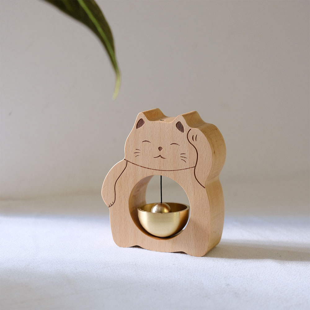 Maneki Neko Magnetic Shopkeeper's Bell Chime for Door Entry