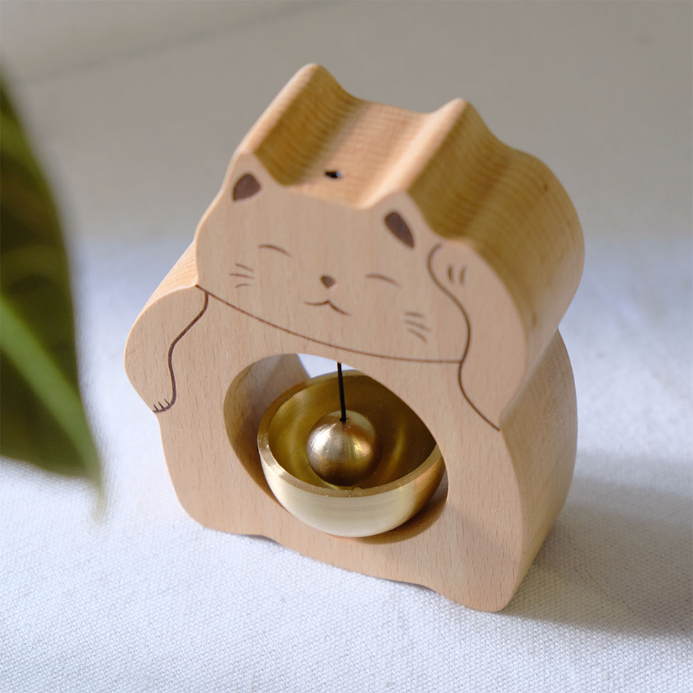 Maneki Neko Magnetic Shopkeeper's Bell Chime for Door Entry
