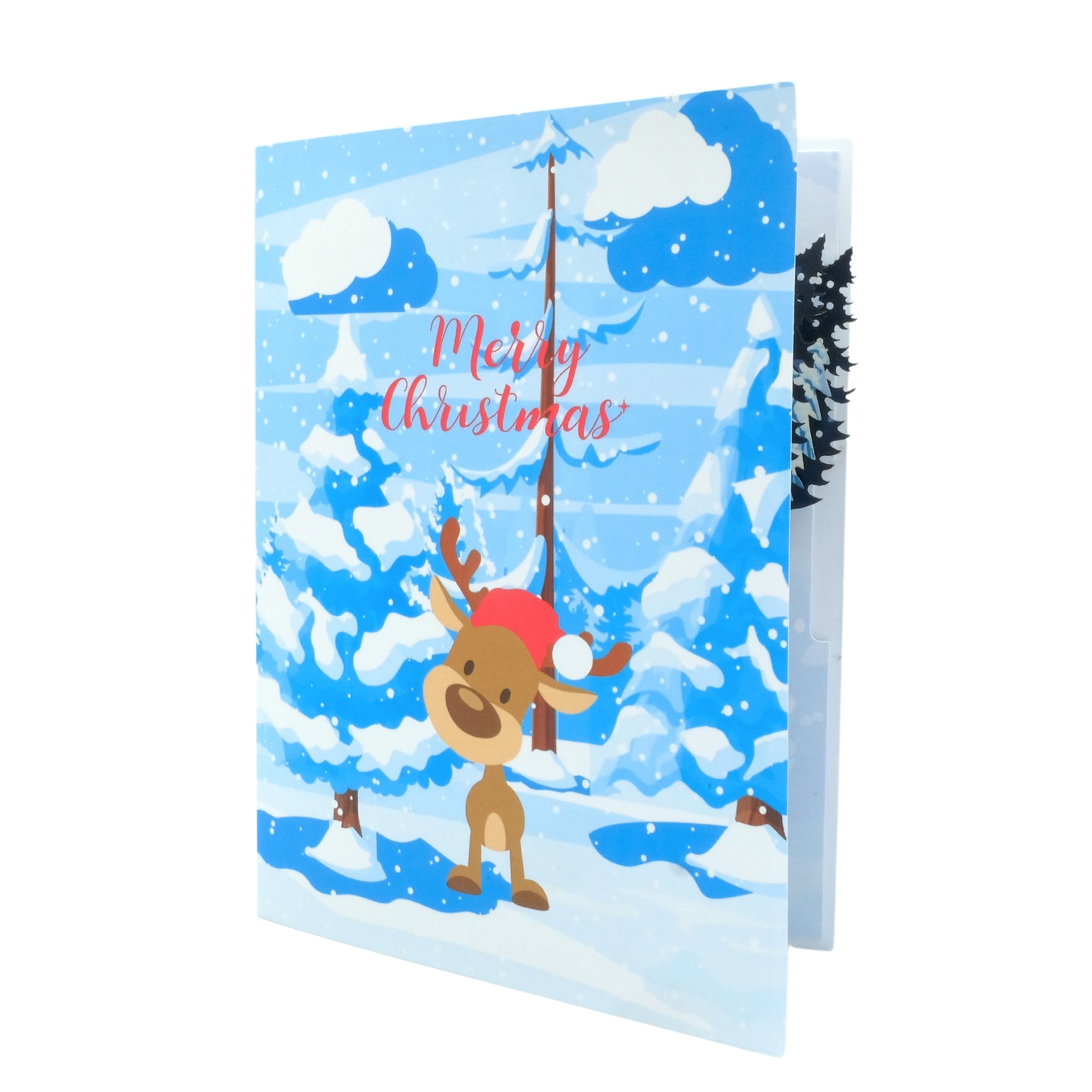 Pop Up Merry Christmas Greeting Card Adorable Reindeer, Christmas theme, Holiday Gift, Christmas decoration, Christmas kid gift, Family Gift