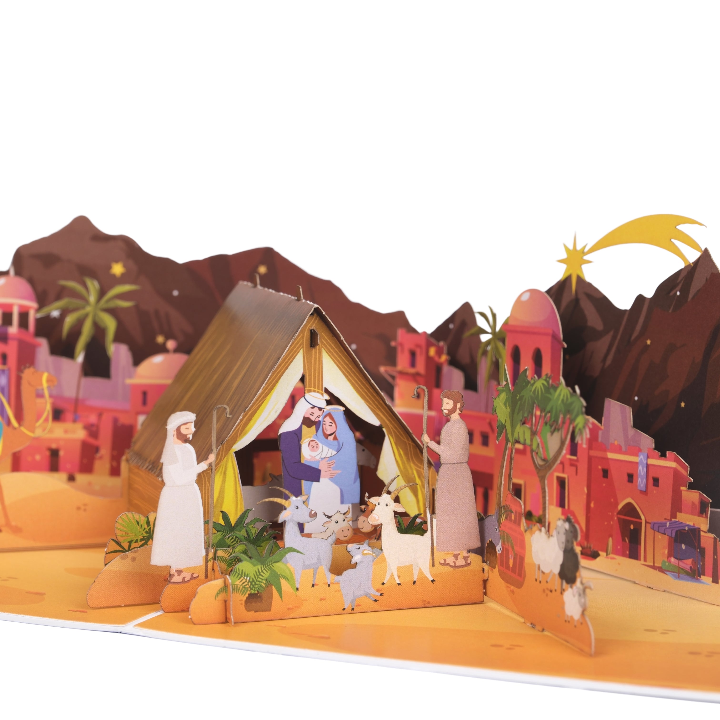 Pop Up Greeting Card Merry Christmas Jesus Christ's birth Holy Night Nativity Scene Decoration Christmas Gift Idea Holiday Card For Family