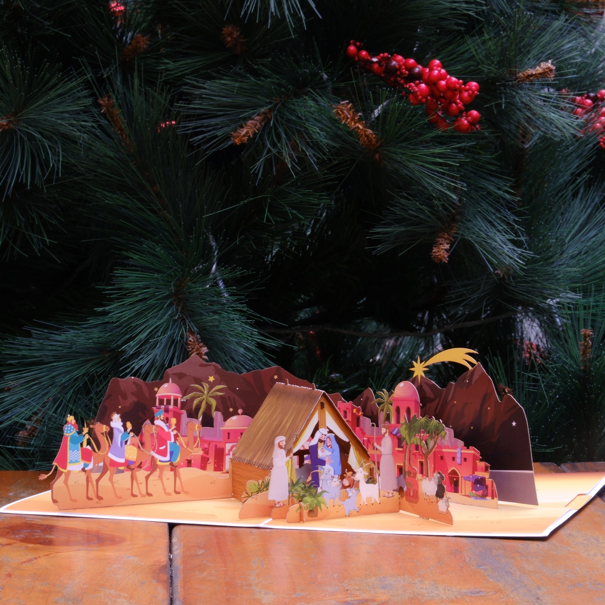 Pop Up Greeting Card Merry Christmas Jesus Christ's birth Holy Night Nativity Scene Decoration Christmas Gift Idea Holiday Card For Family