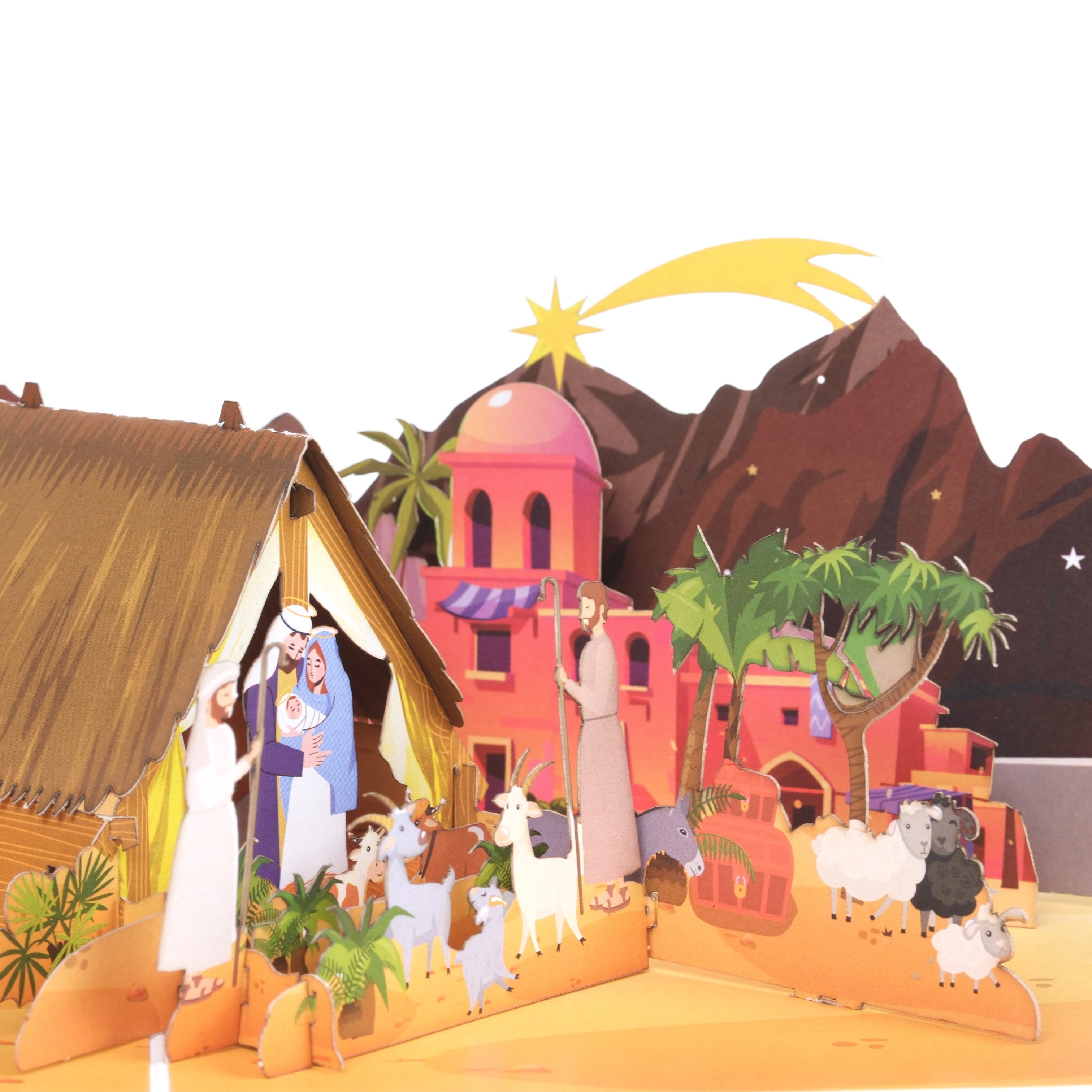 Pop Up Greeting Card Merry Christmas Jesus Christ's birth Holy Night Nativity Scene Decoration Christmas Gift Idea Holiday Card For Family