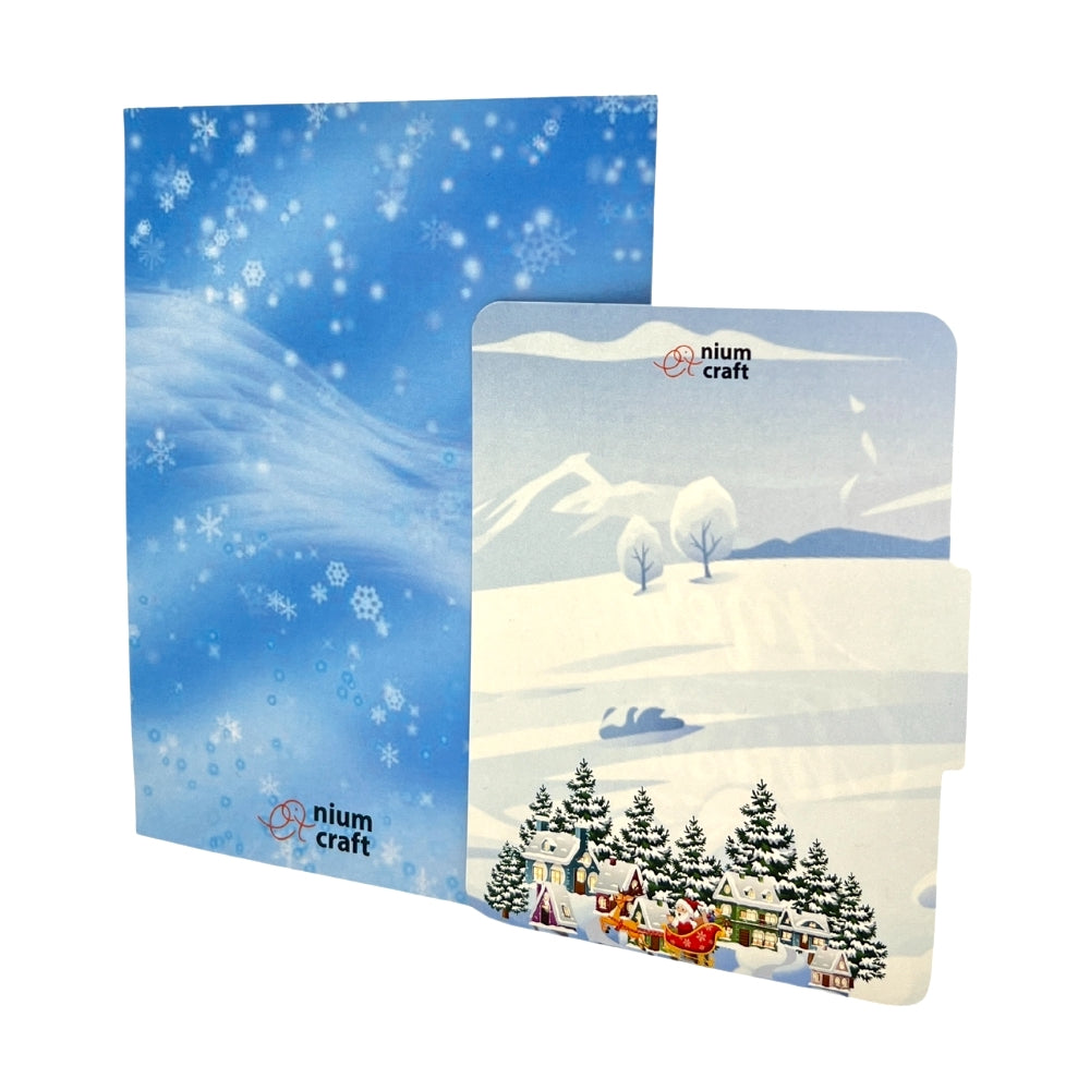 Merry Christmas Pop Up Greeting Card Santa Claus Christmas Town Sleight Card Reindeers Santa Card Winter Card Gift for Christmas Town Vibes