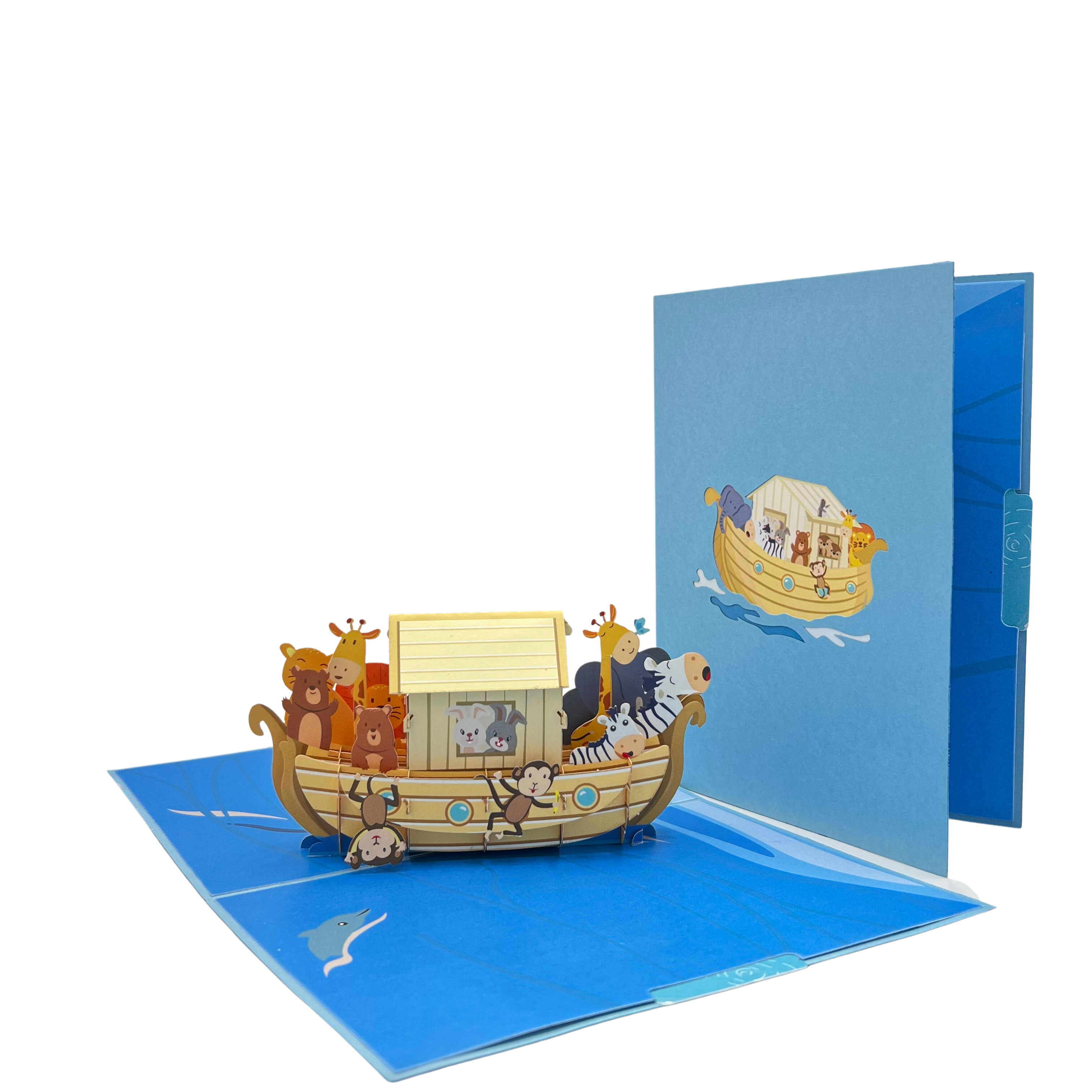 Pop Up Greeting Card Cartoon Animals Boat Adventure Journey Card, Kid Card, Thank you Card, Birthday Card, Family Card, Gift for Children