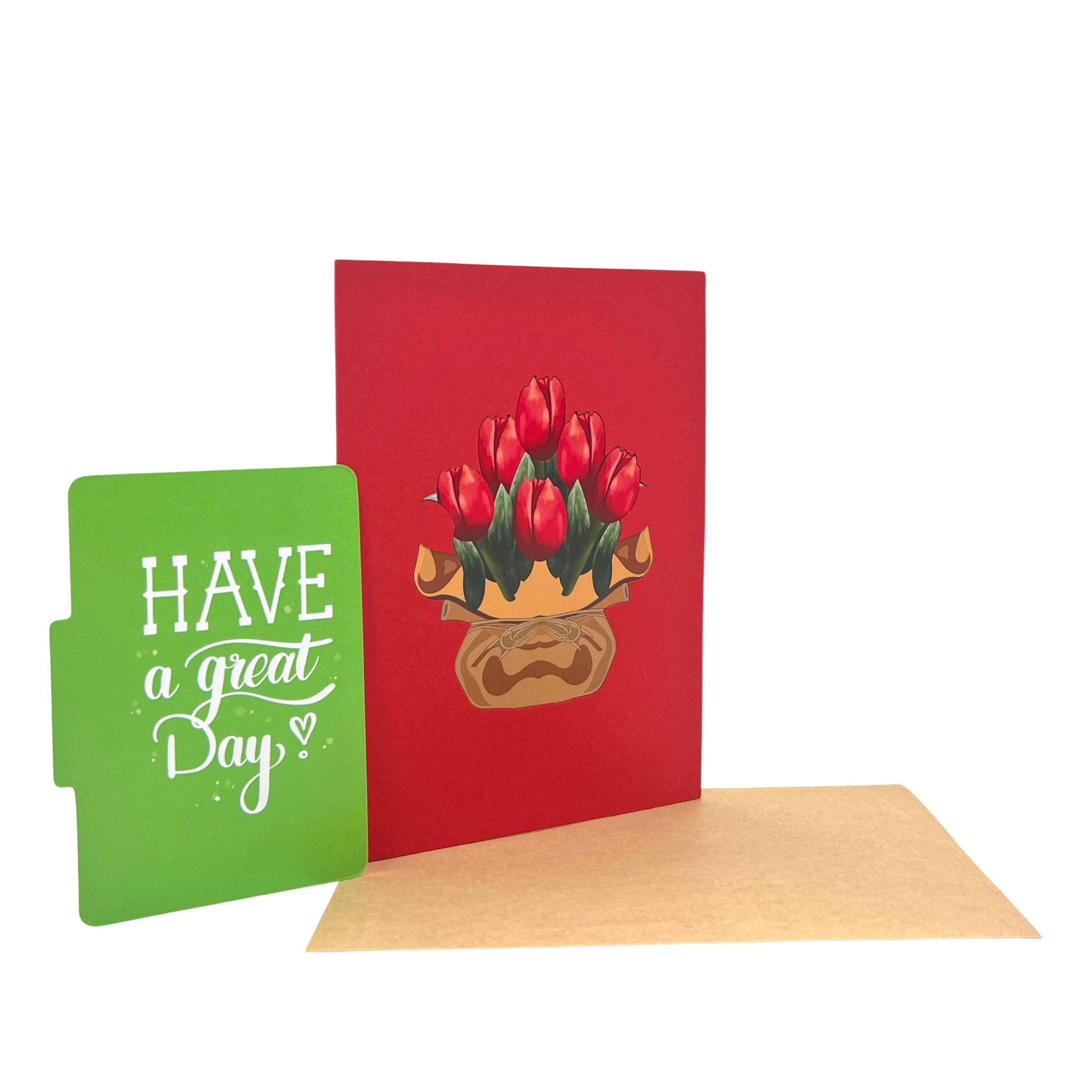 Pop Up Greeting Card Basket of Tulips Card, Love Card, Valentine Gift, Mothers Day Card, Family Card, Wedding Card, Anniversary, Celebration