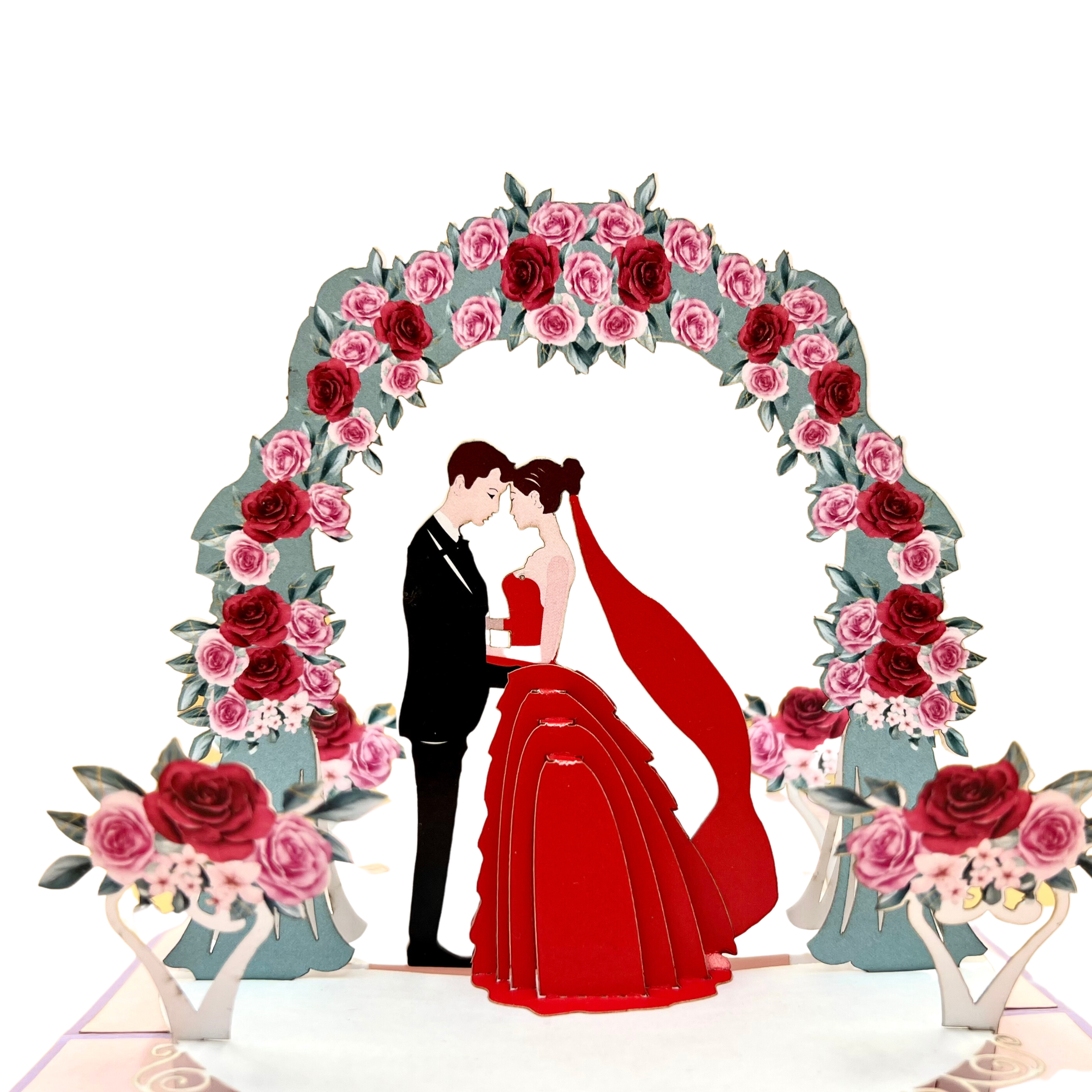 Pop Up Greeting Card Romantic Wedding Ceremony Card, Bride Card, Engagement, Elopement, Family Card, Bachelorette Party, Couple Card, Love