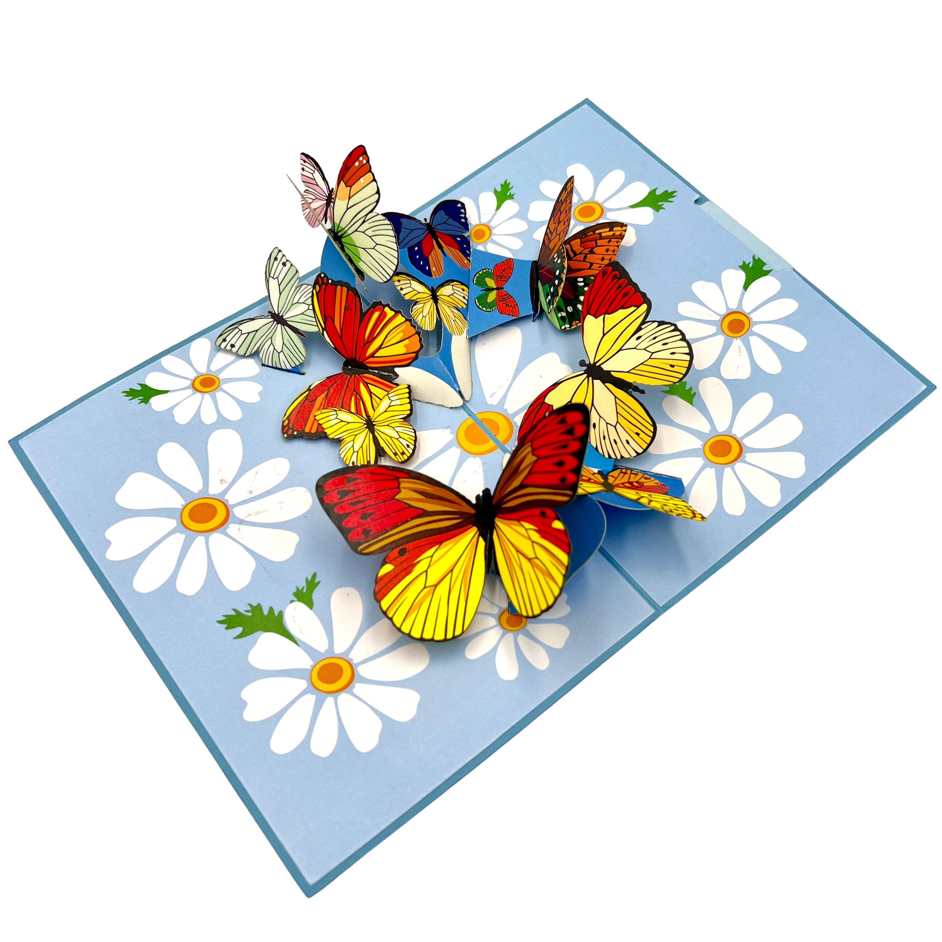 Pop Up Greeting Card Butterfly Garden Daisy Field Card, Spring Card, Nature Card, Flower Card, Animal Card, Birthday Card, Thank you Card