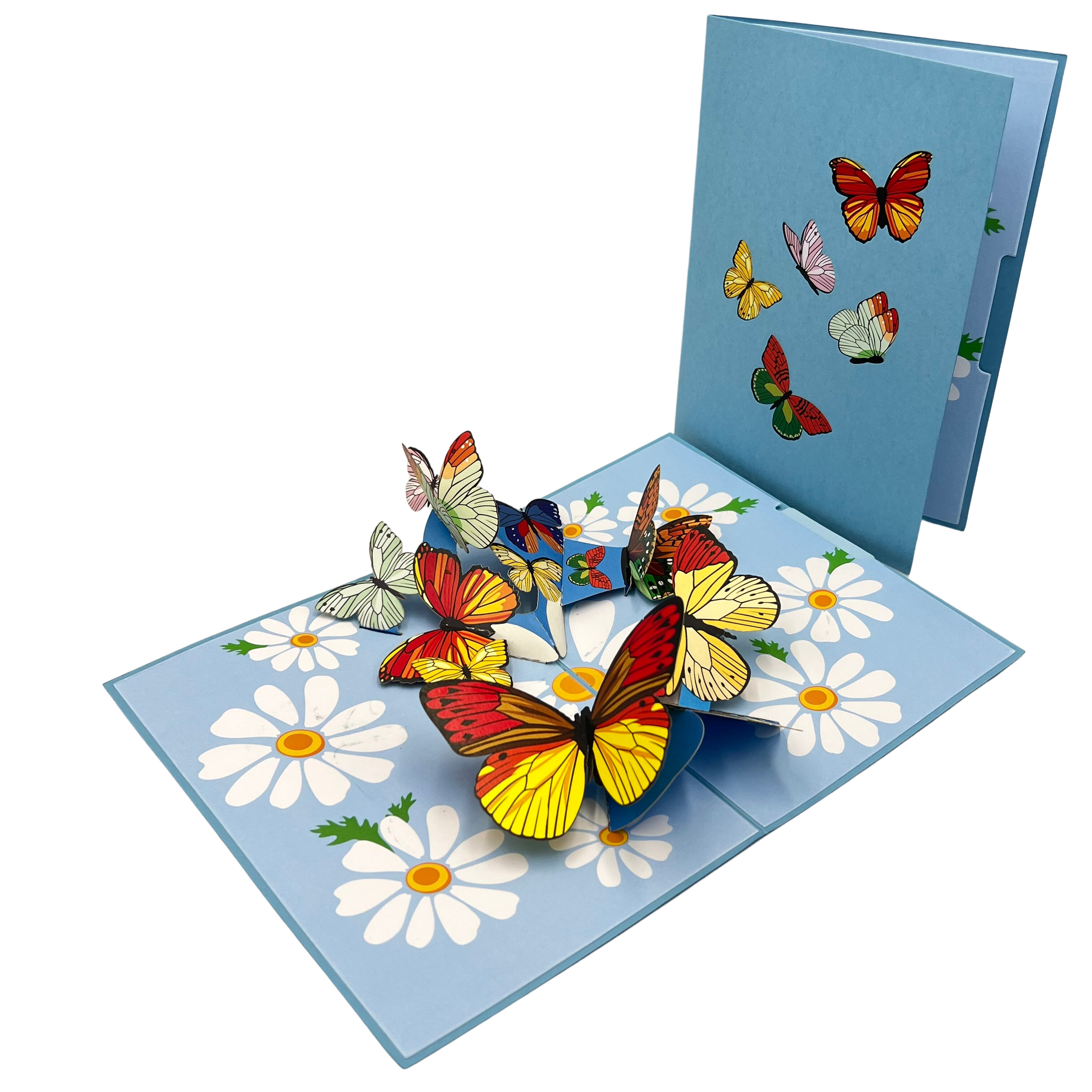 Pop Up Greeting Card Butterfly Garden Daisy Field Card, Spring Card, Nature Card, Flower Card, Animal Card, Birthday Card, Thank you Card