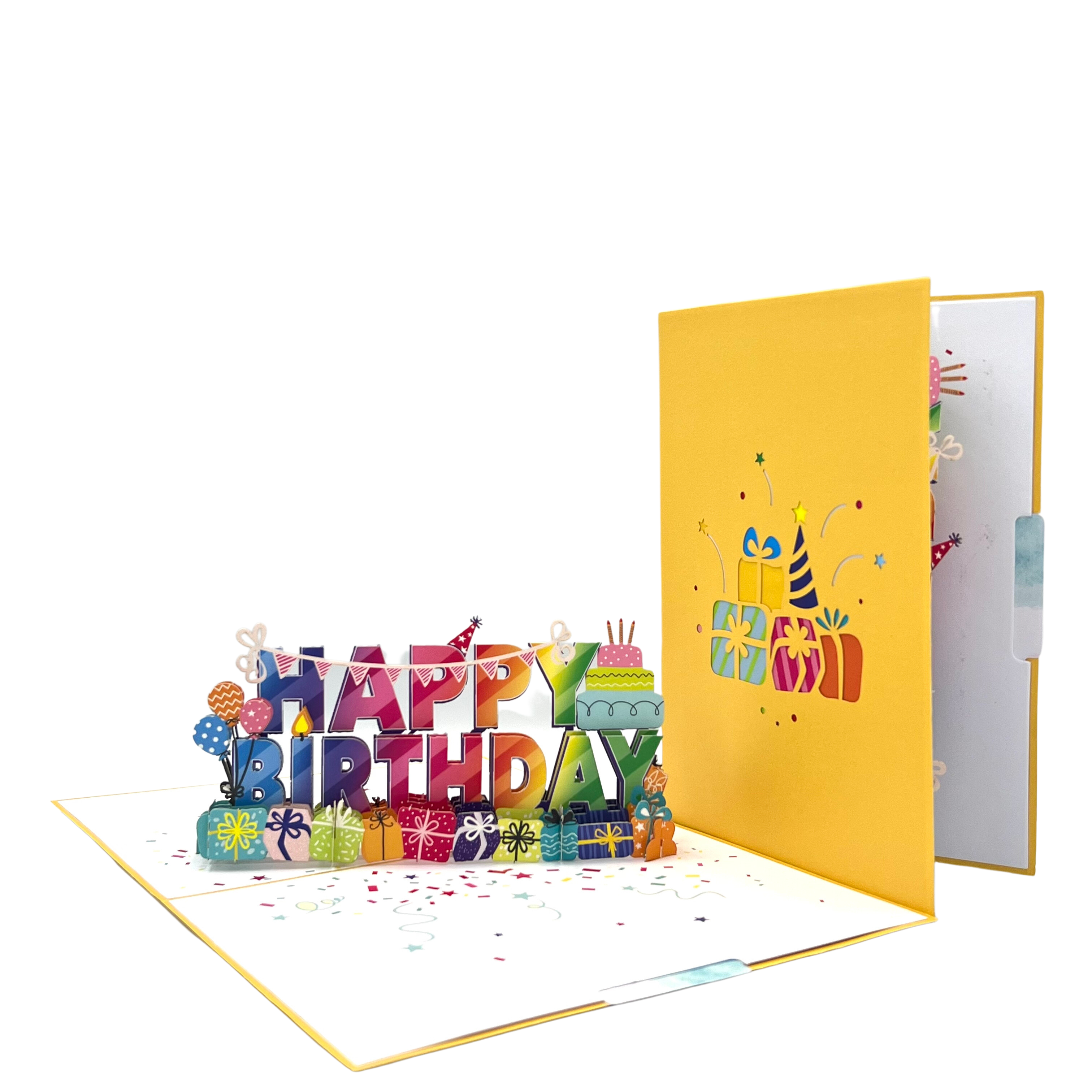 Pop Up Greeting Card Colorful Happy Birthday Gift Card Beautiful Birthday Decoration Card for Mom Card For Grandma Appreciation Card Family