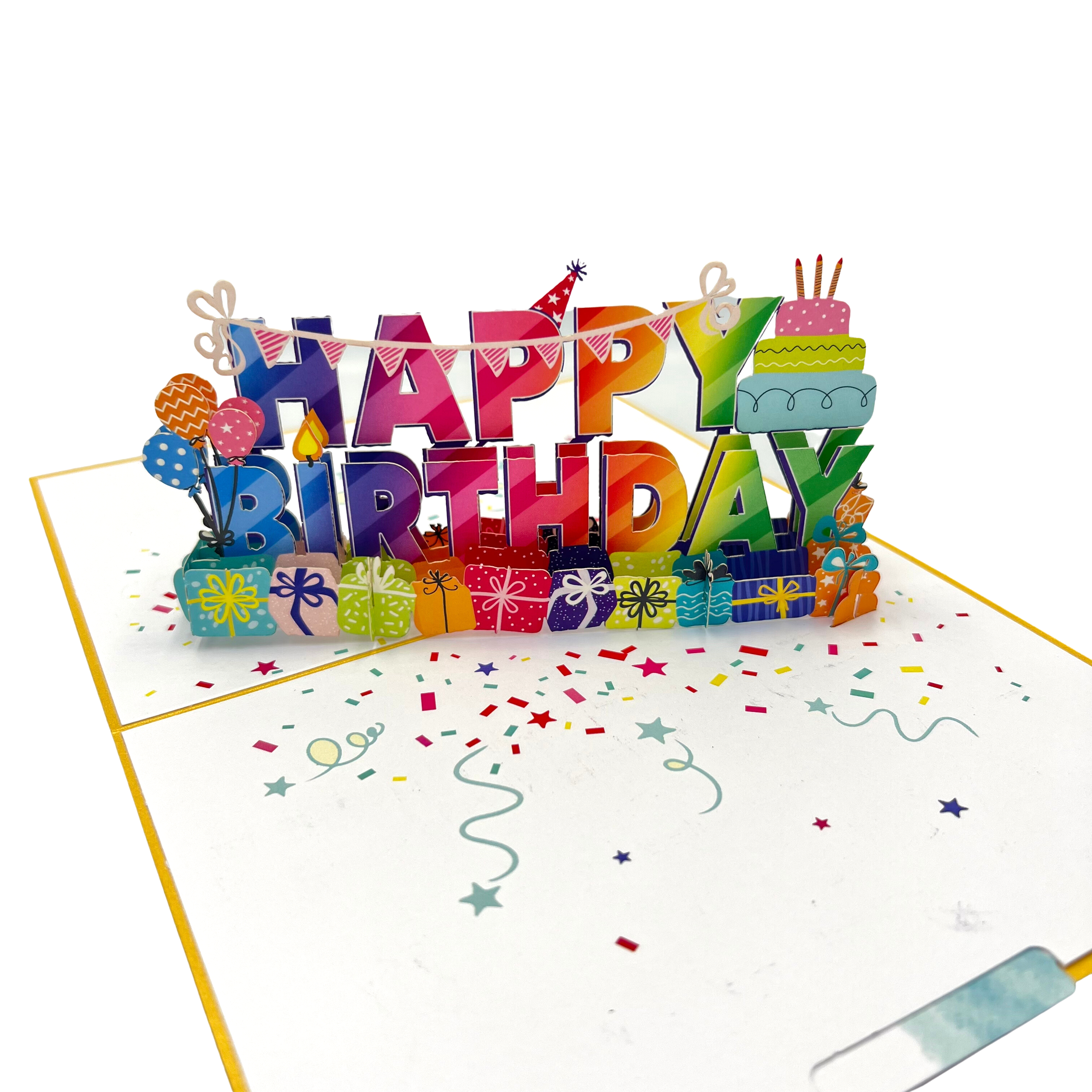 Pop Up Greeting Card Colorful Happy Birthday Gift Card Beautiful Birthday Decoration Card for Mom Card For Grandma Appreciation Card Family