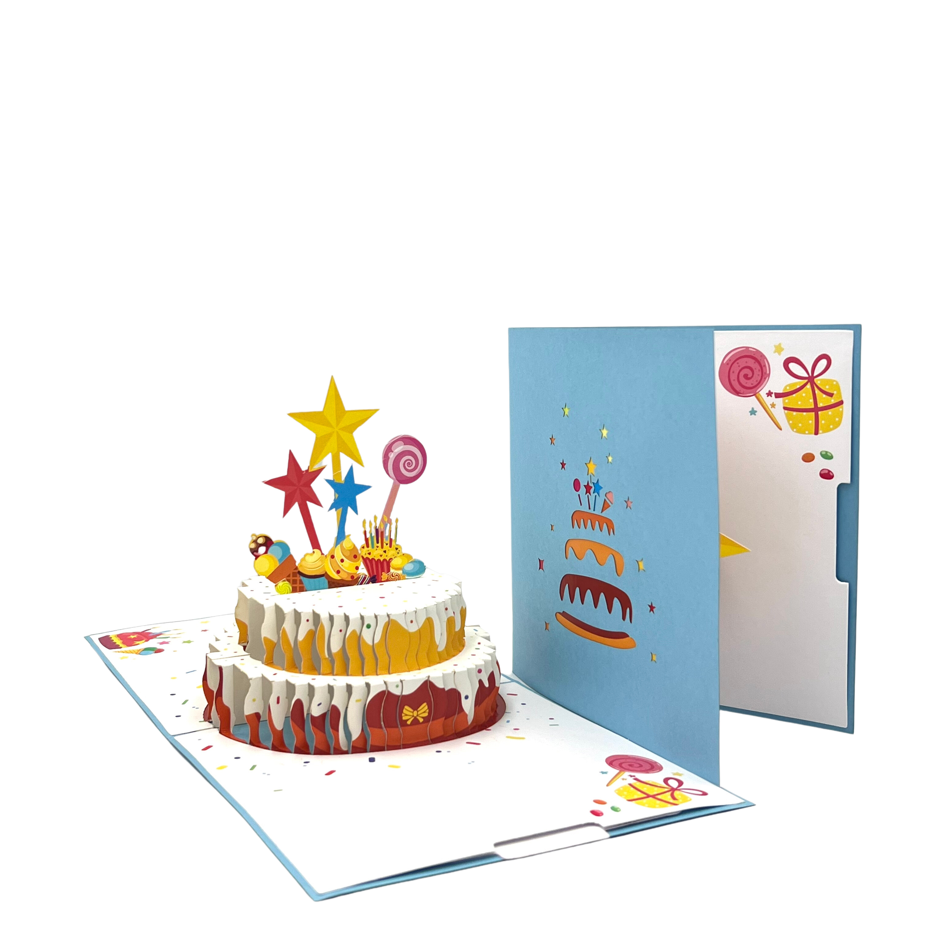Pop Up Greeting Birthday Card Colorful Magic Birthday Cake Birthday Gift for Mom Dad Family Thank You Card Birthday Cake Idea Decor Card