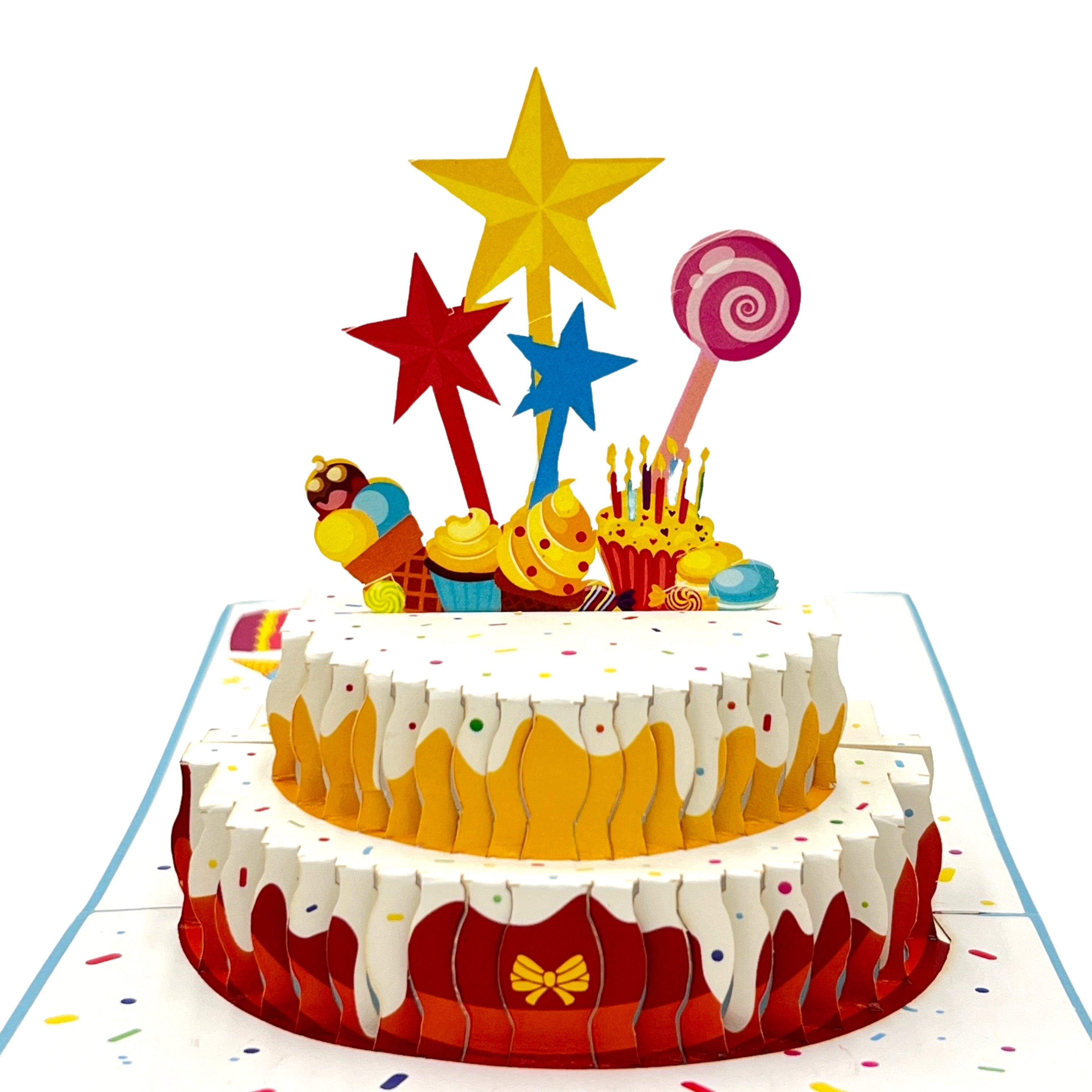 Pop Up Greeting Birthday Card Colorful Magic Birthday Cake Birthday Gift for Mom Dad Family Thank You Card Birthday Cake Idea Decor Card