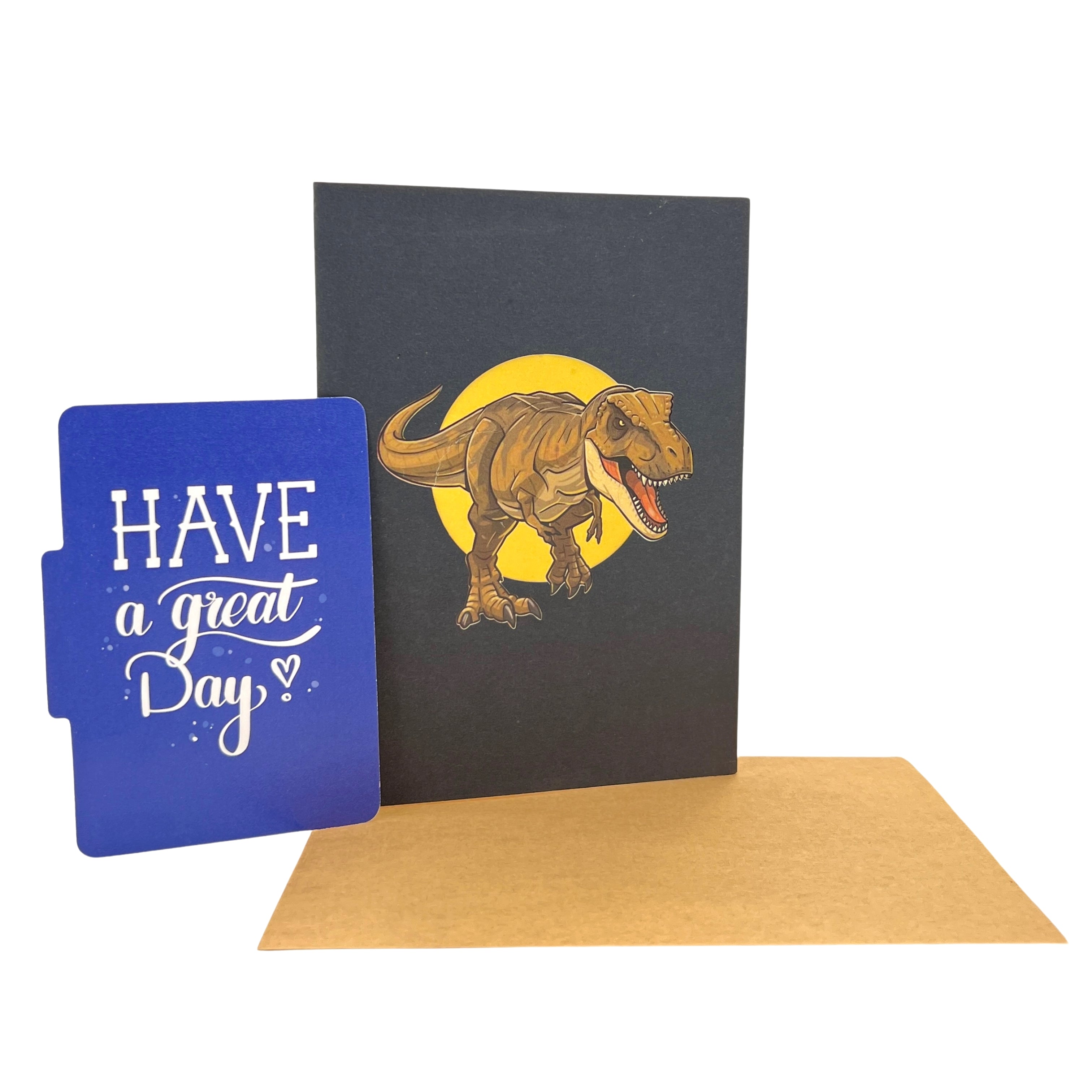 Pop Up Greeting Card 3D Carton Dinosaur T-Rex Pop-Up Birthday Gift For Kid Animal Card Thank you Card Gift for Dad Strong Wealthy People