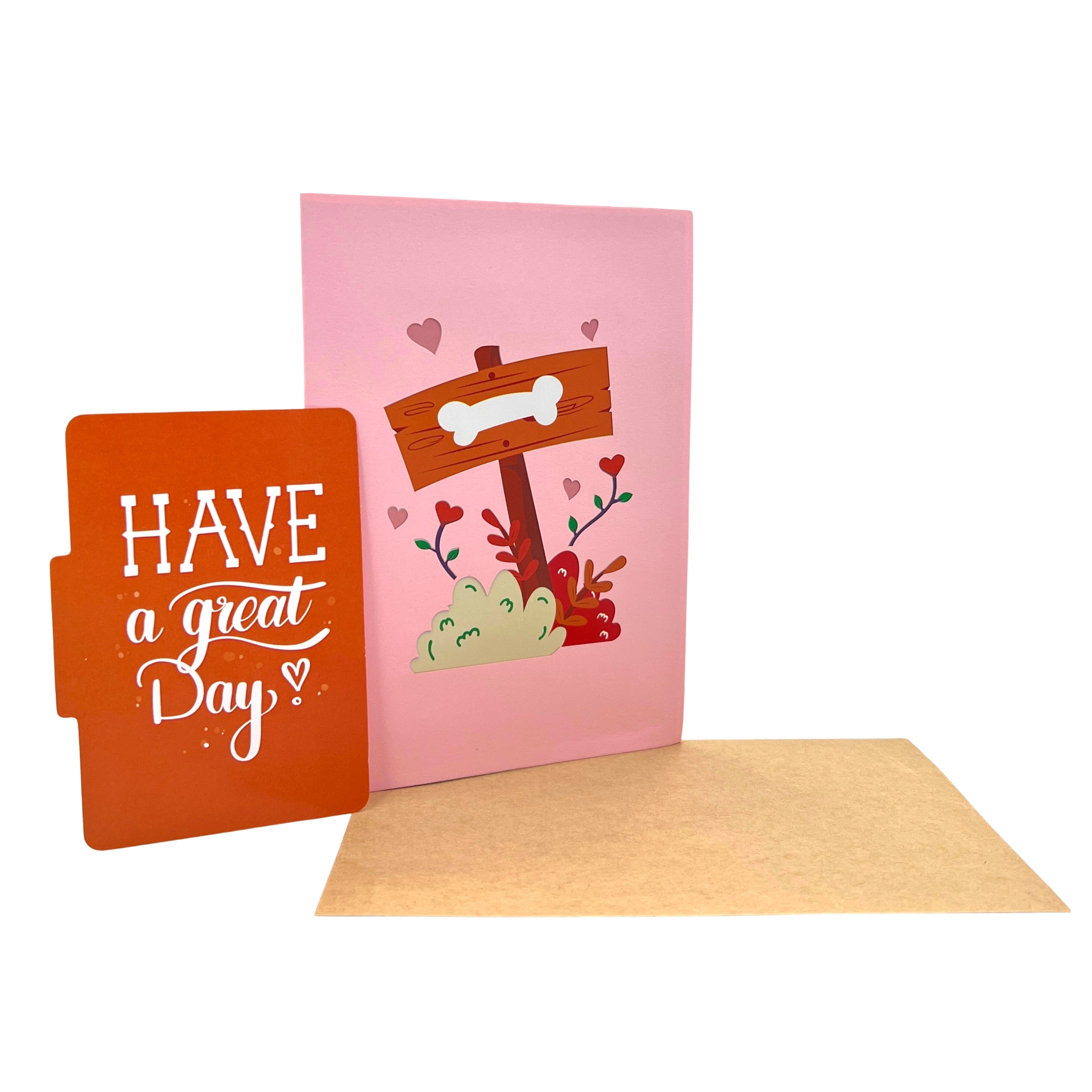 Pop Up Greeting Card Lovely Dog Love Message Animal Lover Wedding Card Gift for Dad Mom Family Gift Pet Card Thank You Birthday Gift Idea