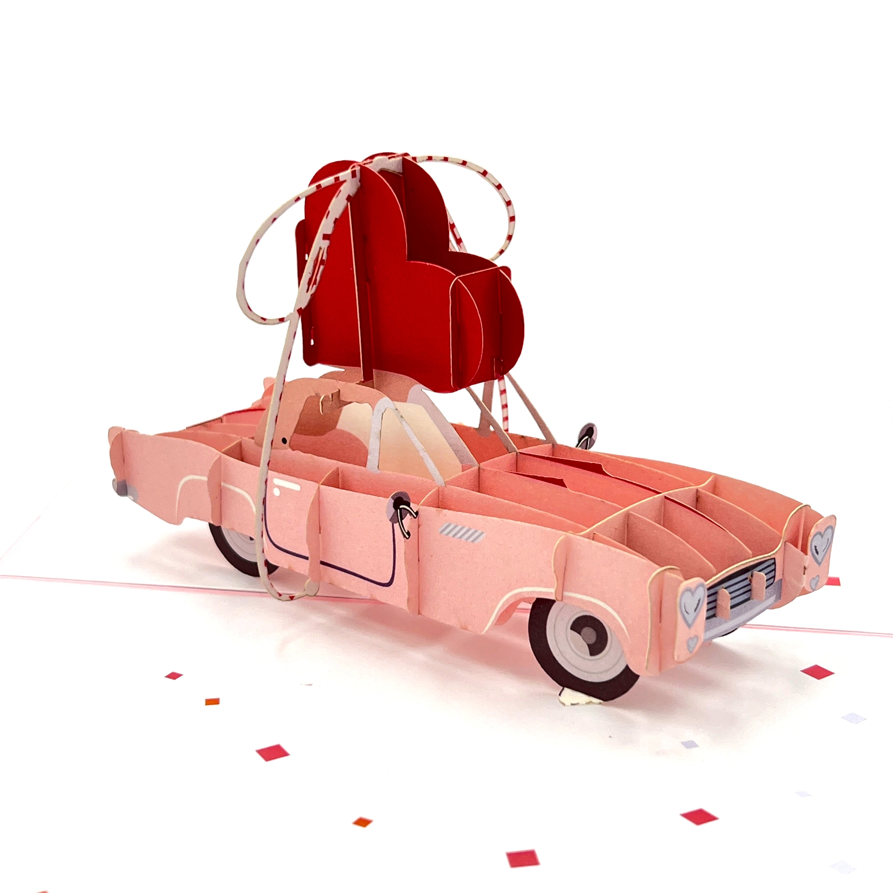 Pop Up Greeting Card Honey Moon Love Vintage Vehicle Wedding Gift Invitation Card Congratulation Card Engagement Elopement Proposal Gift