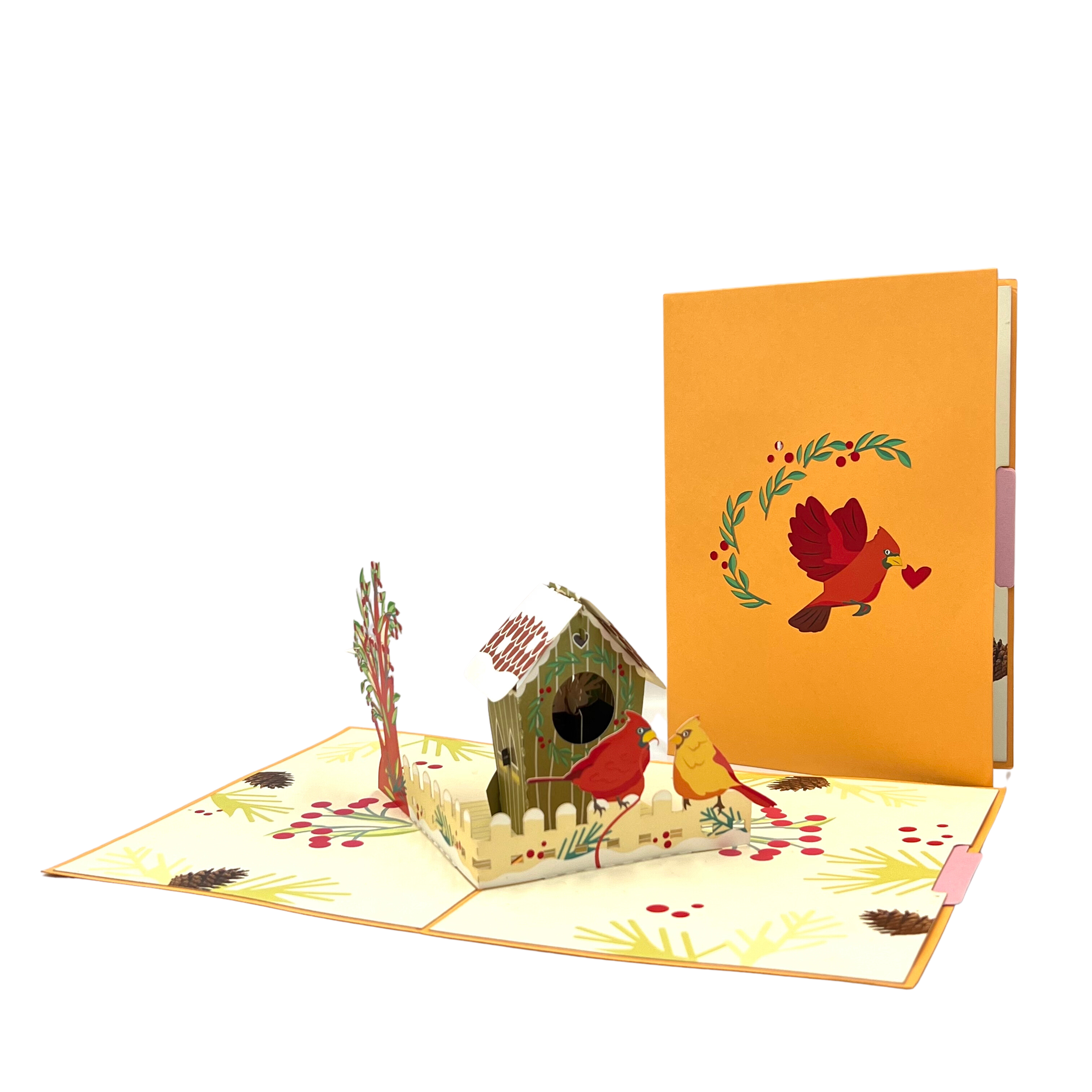 Pop Up Greeting Card Coupe Love Bird in Spring Card Animal Nature Lover Gift for Birthday Thank You Gift for Mom Dad Family Darling Lover