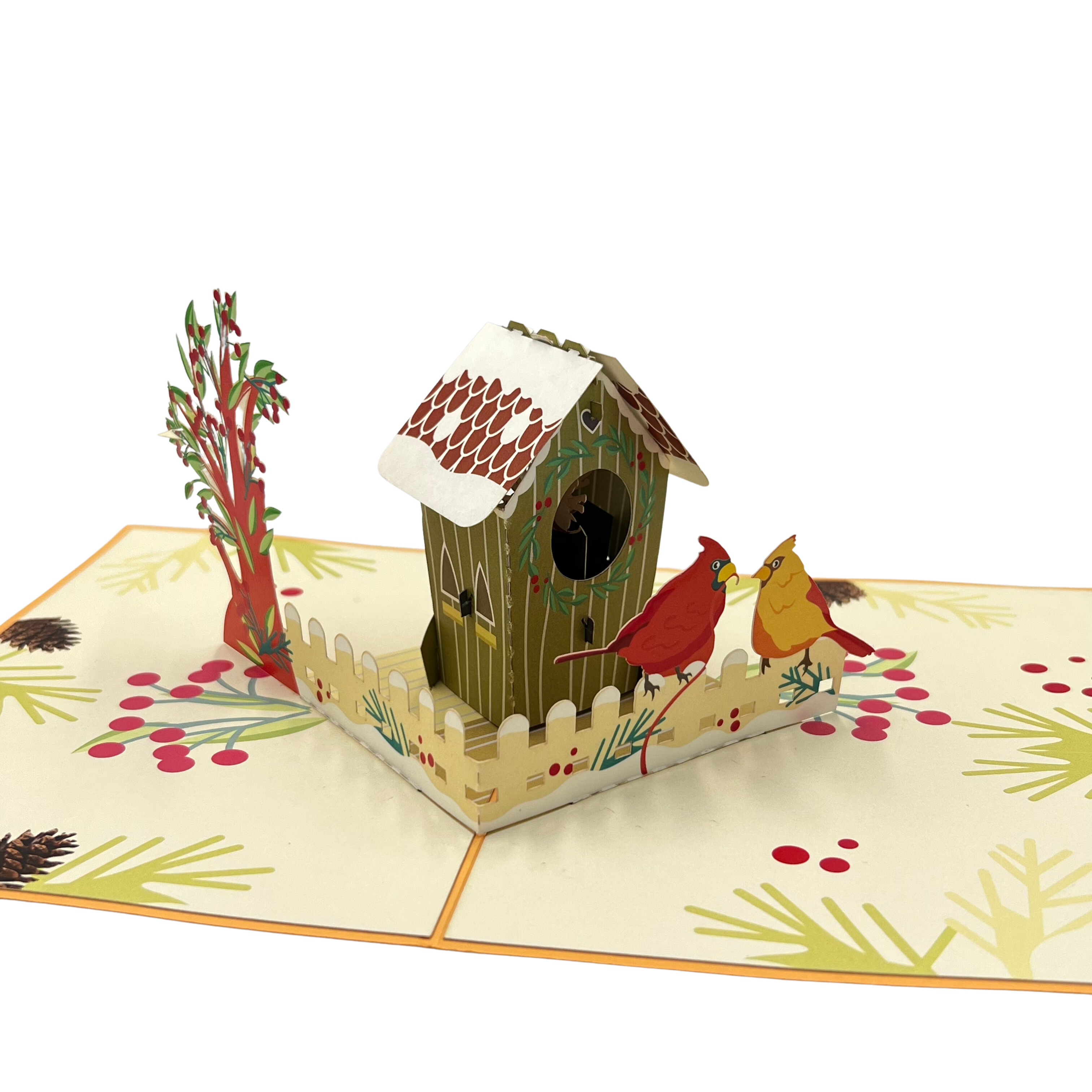 Pop Up Greeting Card Coupe Love Bird in Spring Card Animal Nature Lover Gift for Birthday Thank You Gift for Mom Dad Family Darling Lover