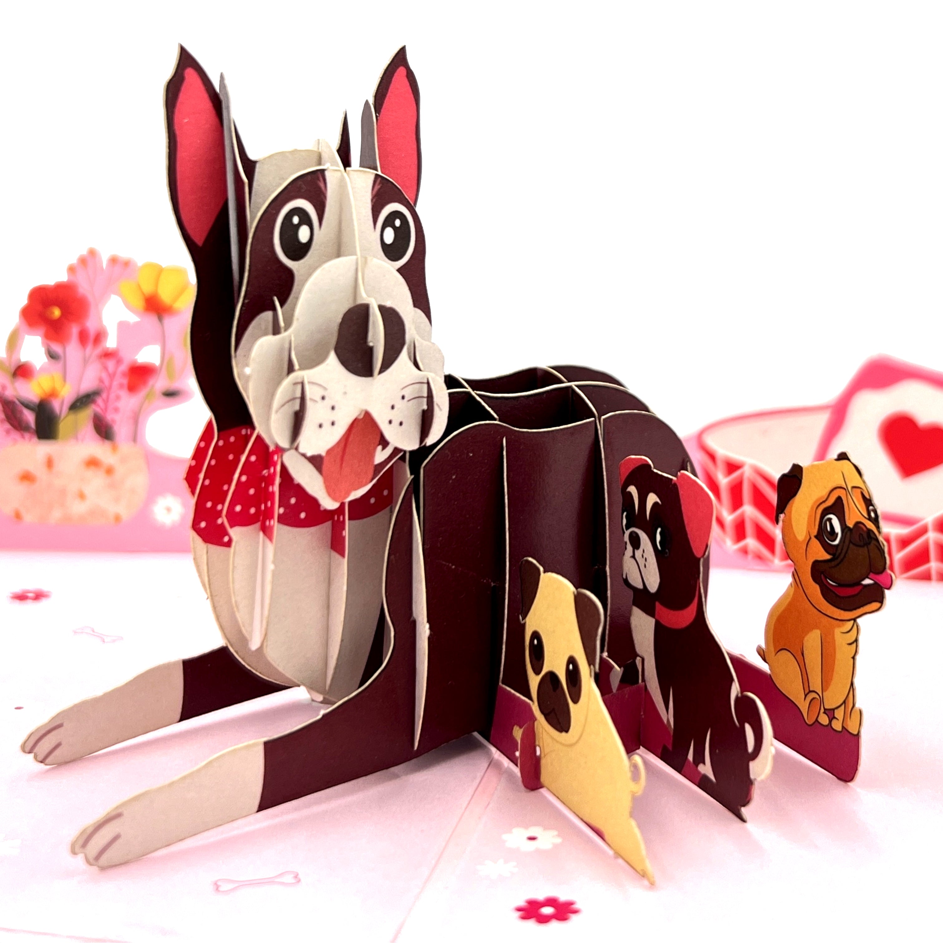 Pop Up Greeting Card French Bulldog Mom Puppies Dog Lover Thank You Birthday Holiday Card Pet Gift Animal Lover Card Mom Dad Friend Gift