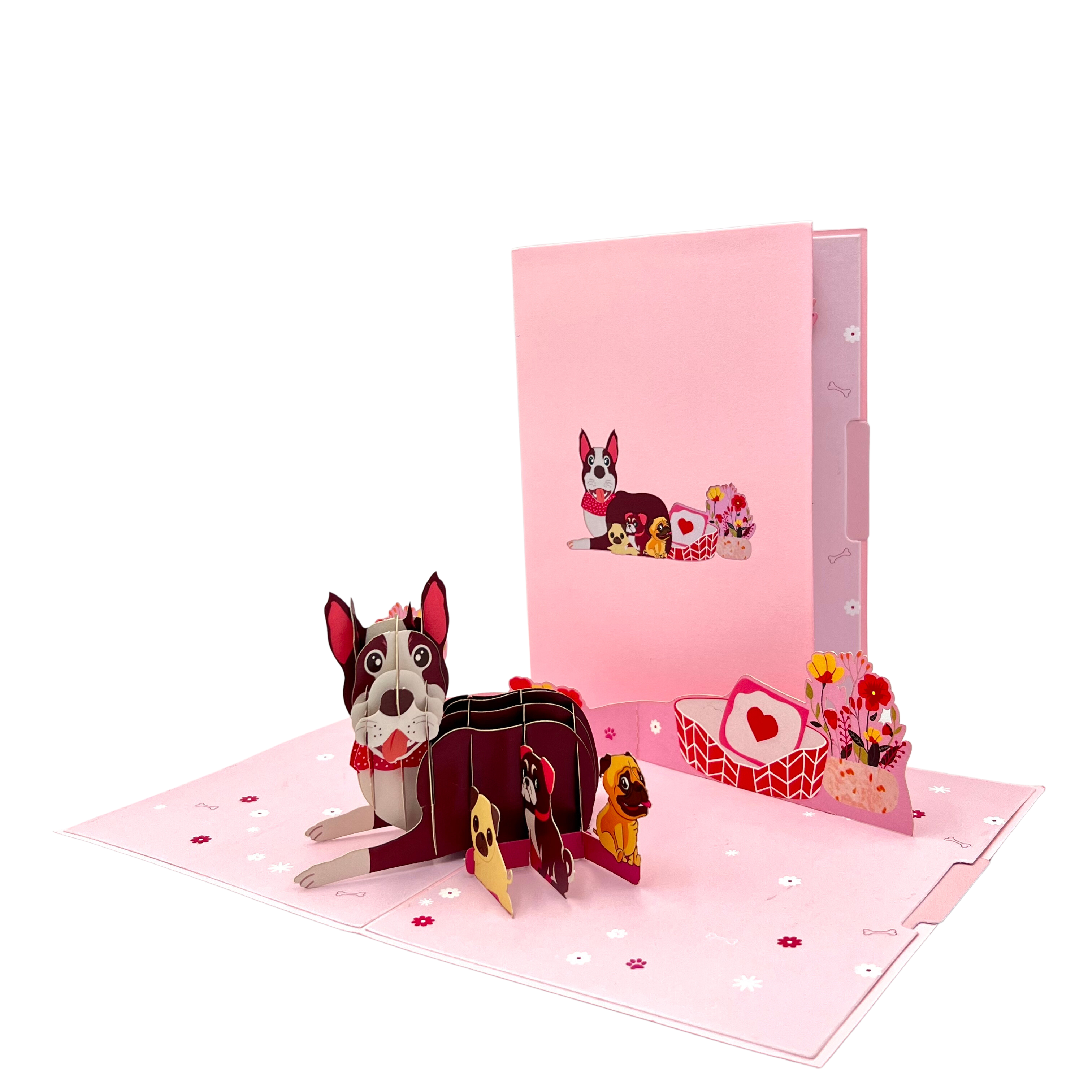 Pop Up Greeting Card French Bulldog Mom Puppies Dog Lover Thank You Birthday Holiday Card Pet Gift Animal Lover Card Mom Dad Friend Gift