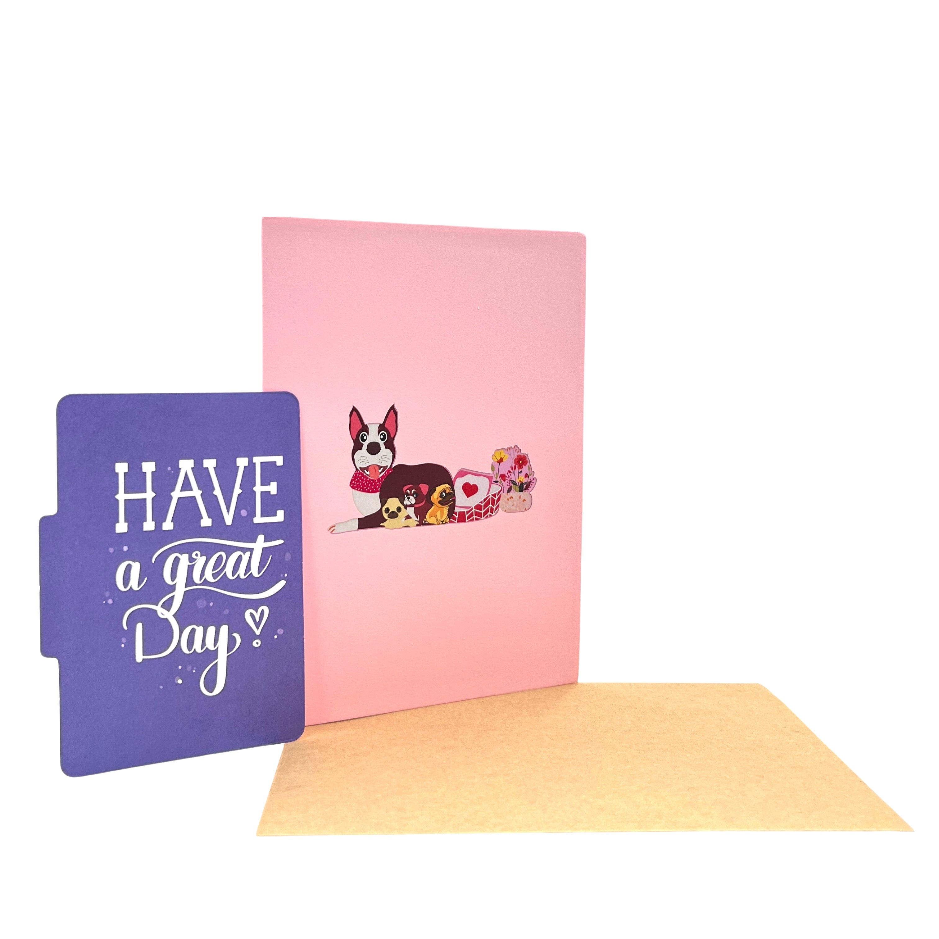 Pop Up Greeting Card French Bulldog Mom Puppies Dog Lover Thank You Birthday Holiday Card Pet Gift Animal Lover Card Mom Dad Friend Gift