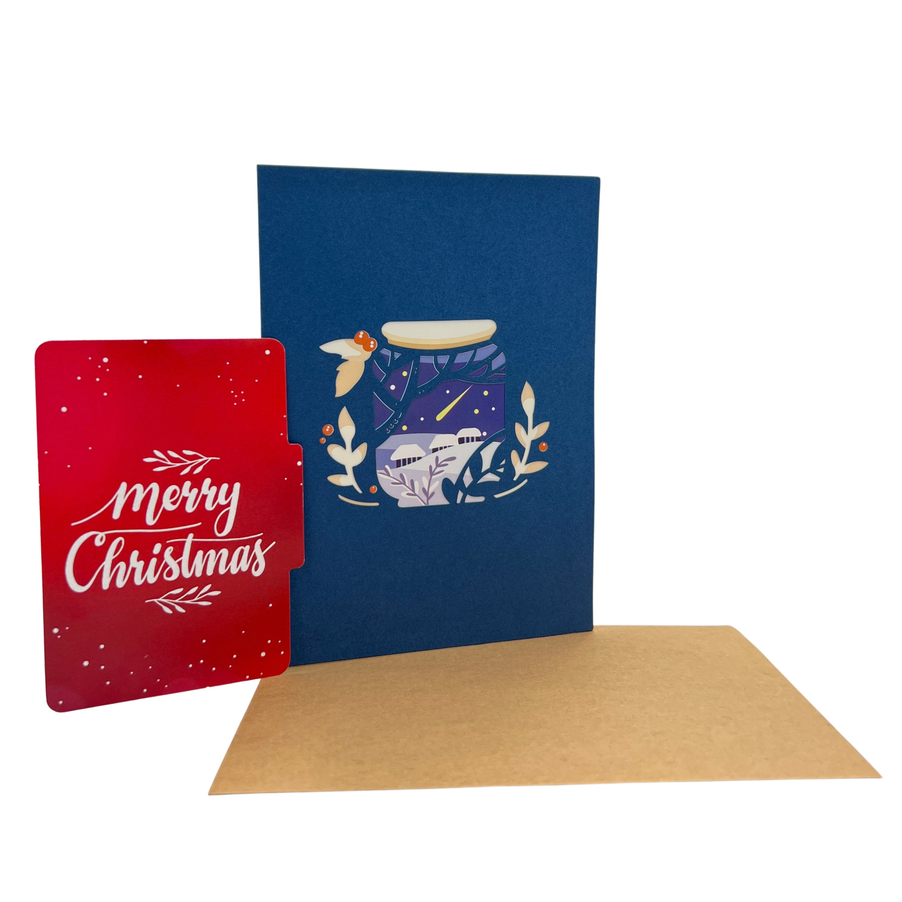 Pop Up Greeting Card Merry Christmas Jar Decoration Gift Christmas Idea Holiday Card for Friend Family Dad Mom Christmas Unique Gift idea