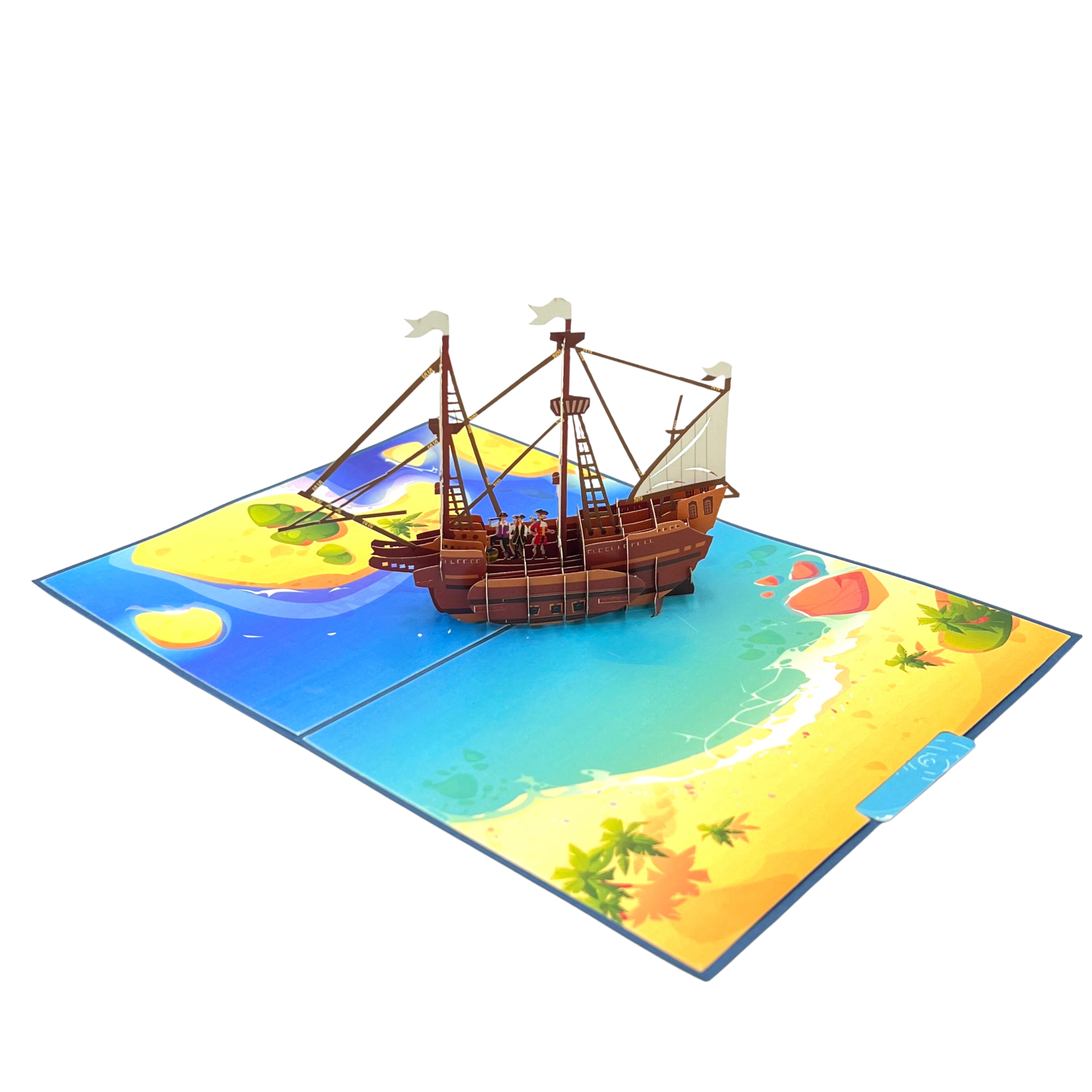Pop Up Greeting Card The Pirate Ship Adventure Sailing Voyage Boat Cartoon Kid Card Birthday Thank You Card Gift for Children Kid Teenager