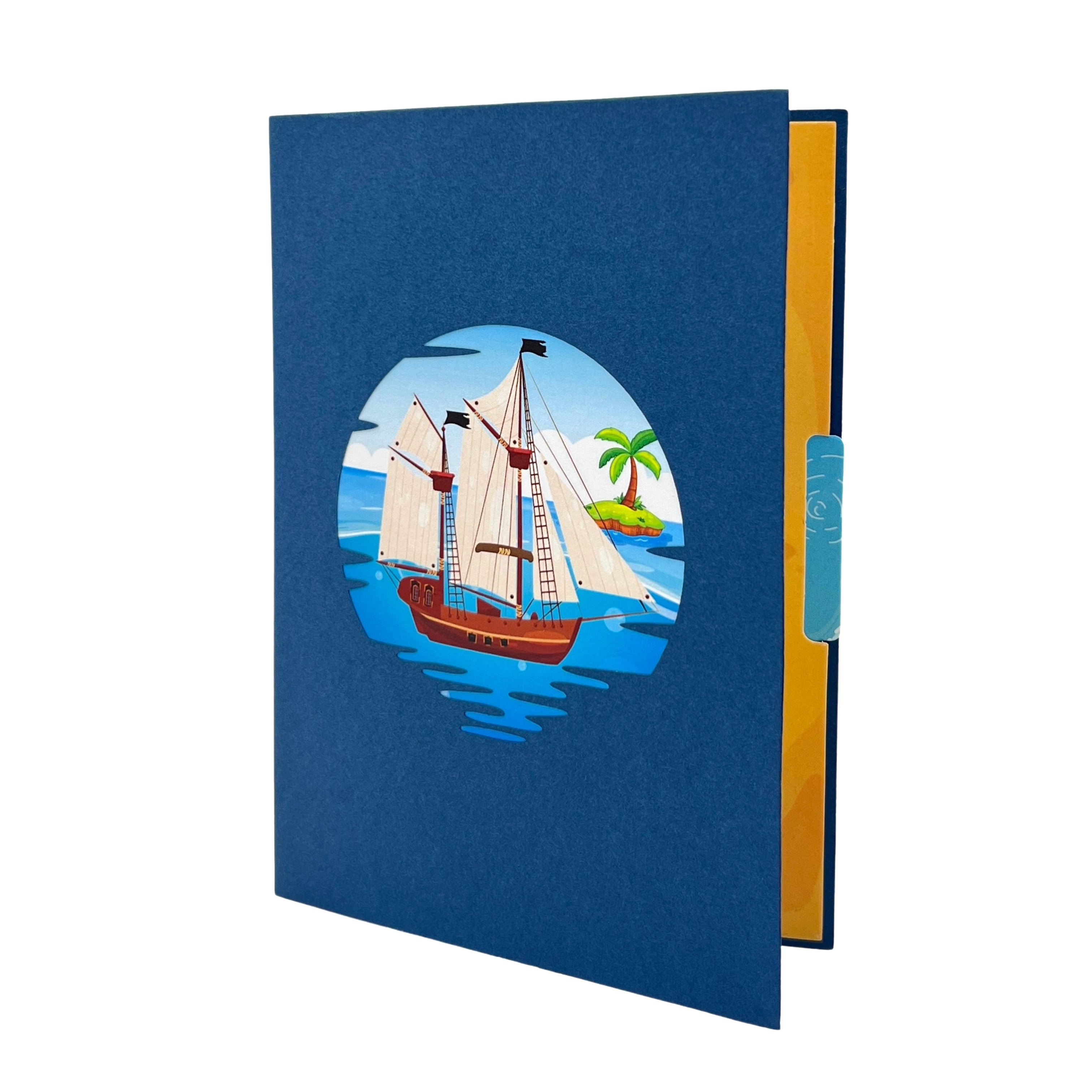 Pop Up Greeting Card The Pirate Ship Adventure Sailing Voyage Boat Cartoon Kid Card Birthday Thank You Card Gift for Children Kid Teenager