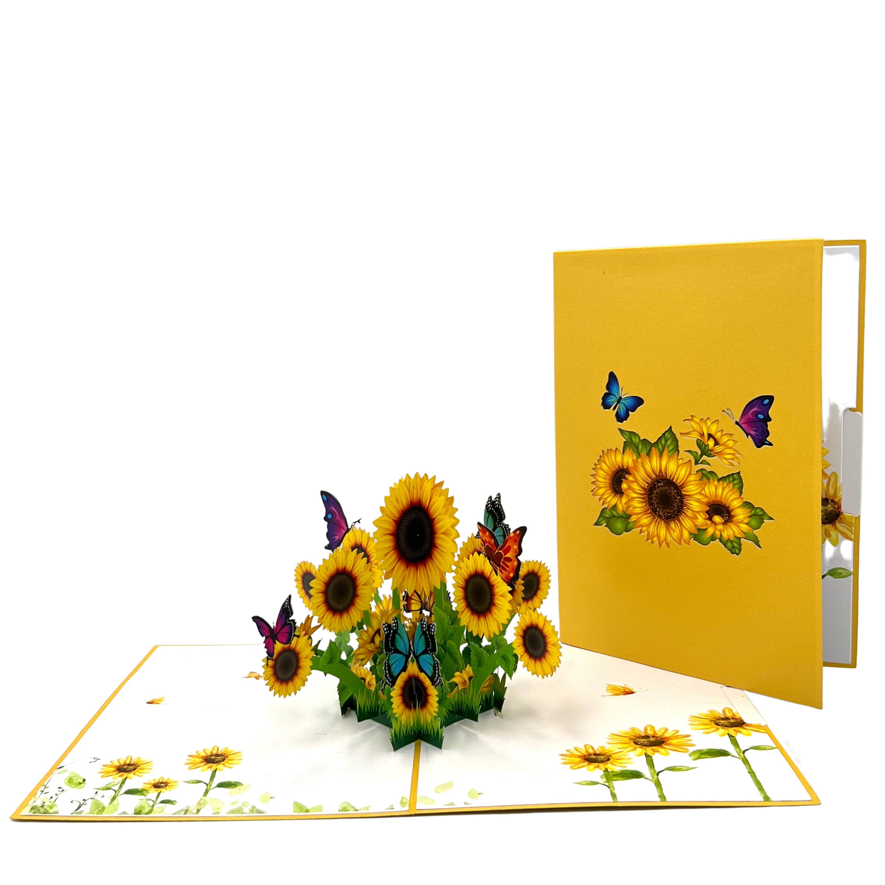 Pop Up Greeting Card Blooming Sun Flower Card Flower Field Bloom Card Nature Lover Gift Thank you Birthday for Mom Dad Gift Friend Family