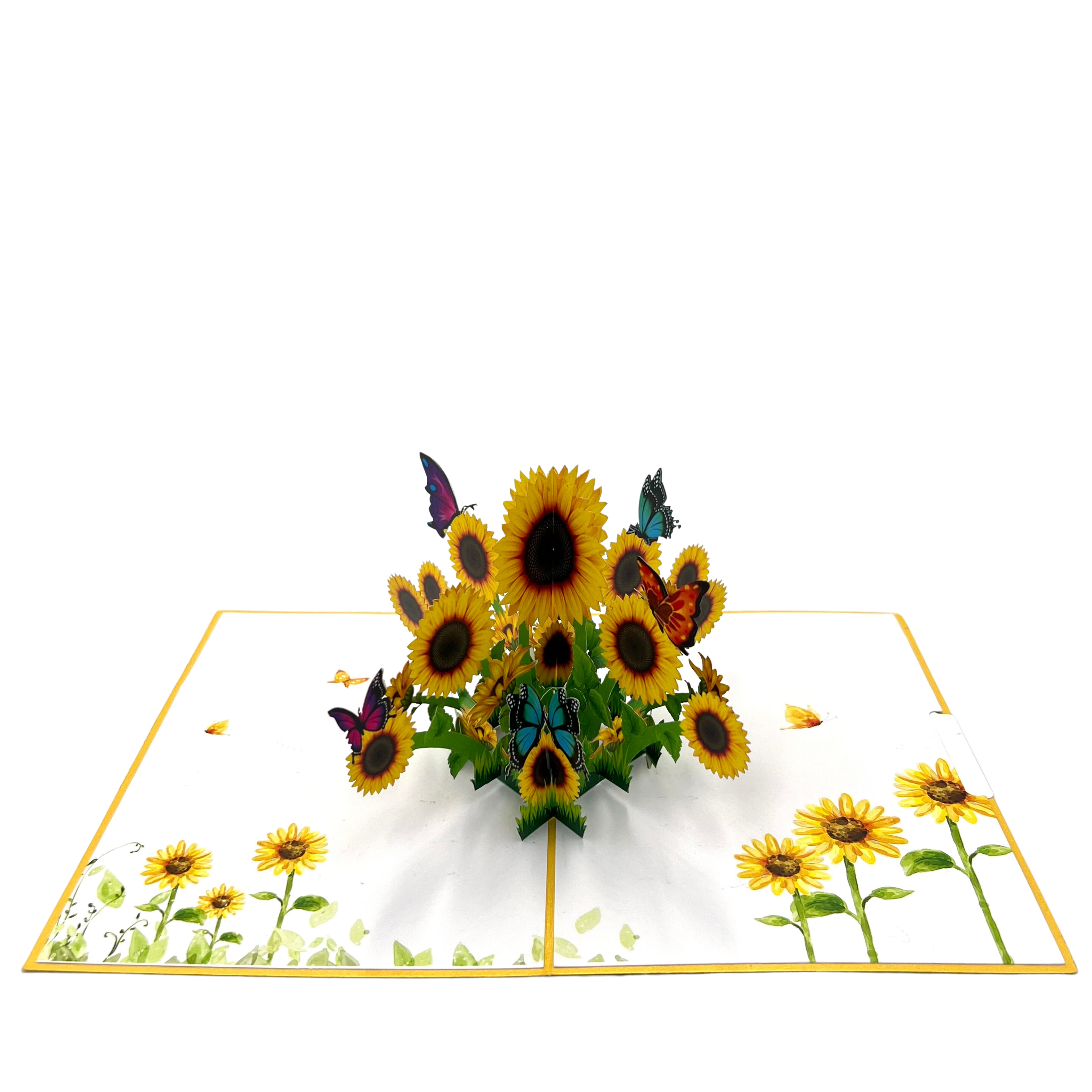 Pop Up Greeting Card Blooming Sun Flower Card Flower Field Bloom Card Nature Lover Gift Thank you Birthday for Mom Dad Gift Friend Family