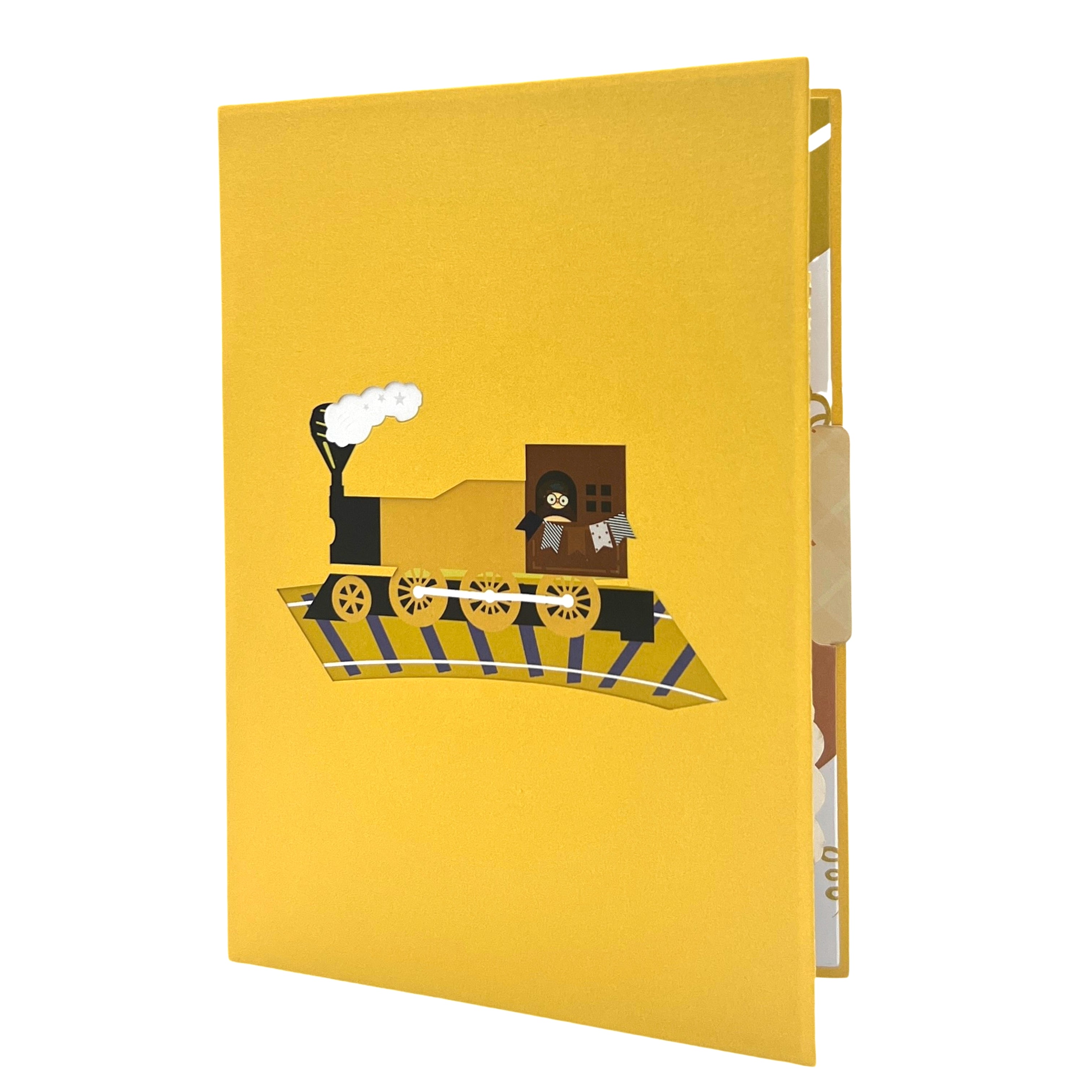 Pop Up Greeting Card Yellow Train Pop Up Card for Dad Fathers Day Birthday Thank You Hard Working Gift Family Husband Dad Fathers Day Card