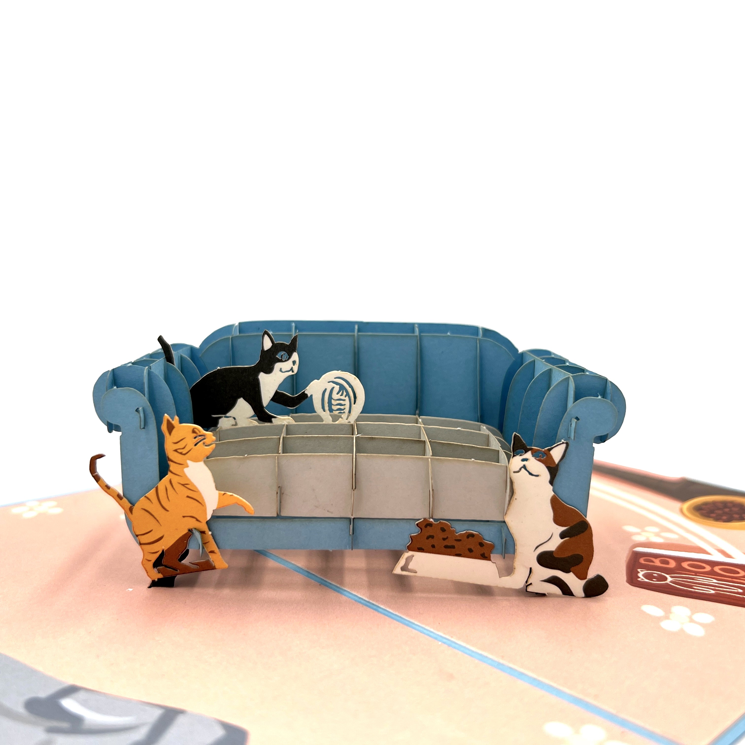 Pop Up Greeting Card Three Mischievous Cats Card, Animal card, Kitty, Kitten Card, Pet Card, Thank you, Birthday Gift, Cat Lover Card Idea