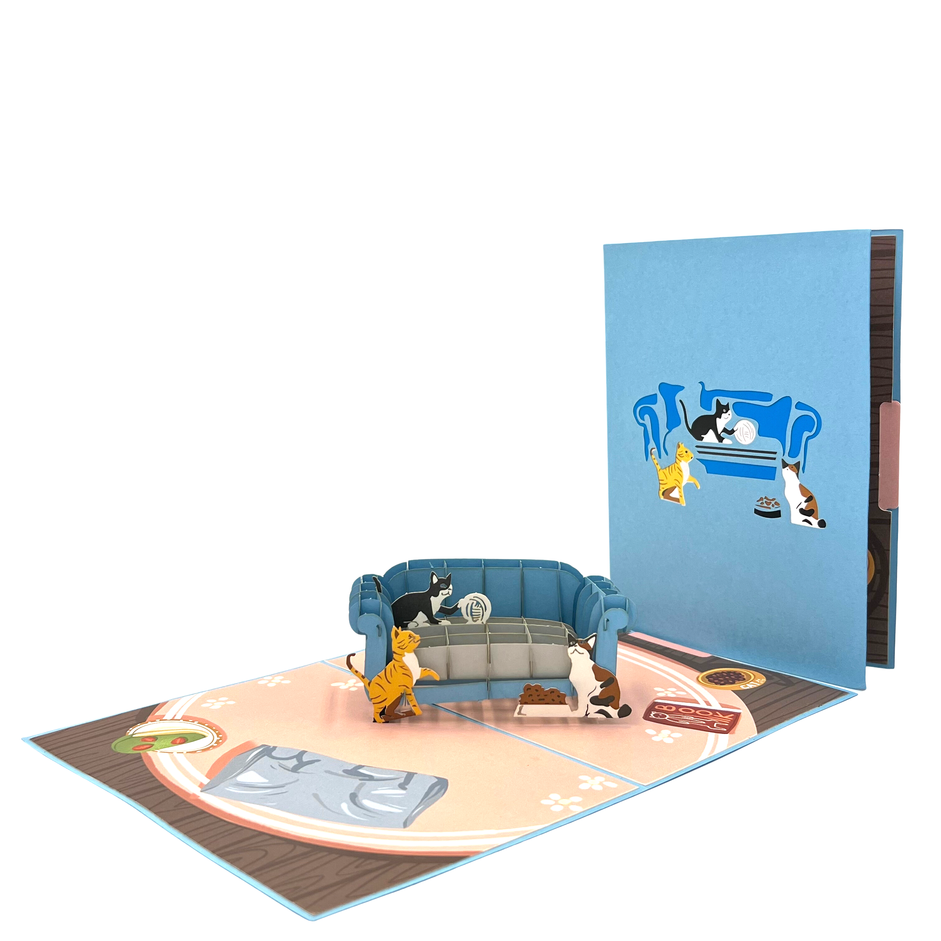 Pop Up Greeting Card Three Mischievous Cats Card, Animal card, Kitty, Kitten Card, Pet Card, Thank you, Birthday Gift, Cat Lover Card Idea