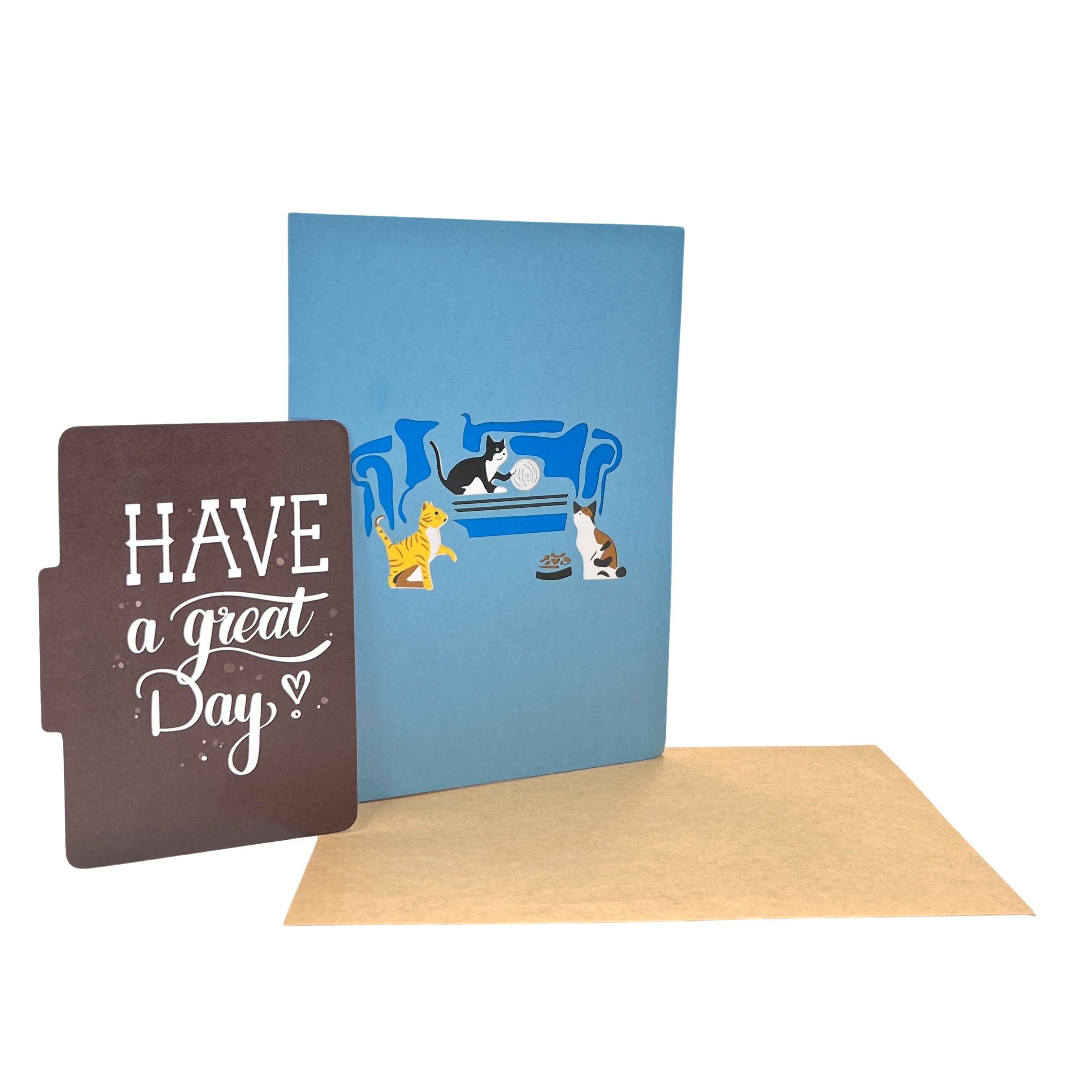 Pop Up Greeting Card Three Mischievous Cats Card, Animal card, Kitty, Kitten Card, Pet Card, Thank you, Birthday Gift, Cat Lover Card Idea