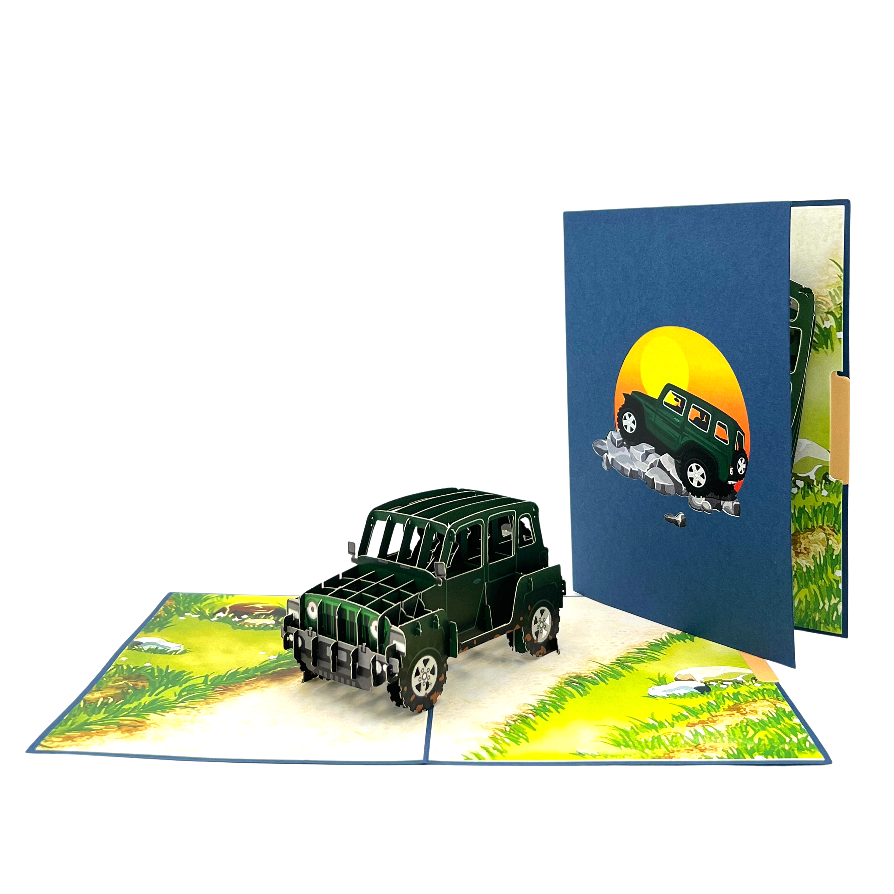 Pop Up Greeting Card Off road Adventure Overland SUV Jeep Lover Nature Card Road Trip Birthday Thank you Gift for Father Husband Boy Friend