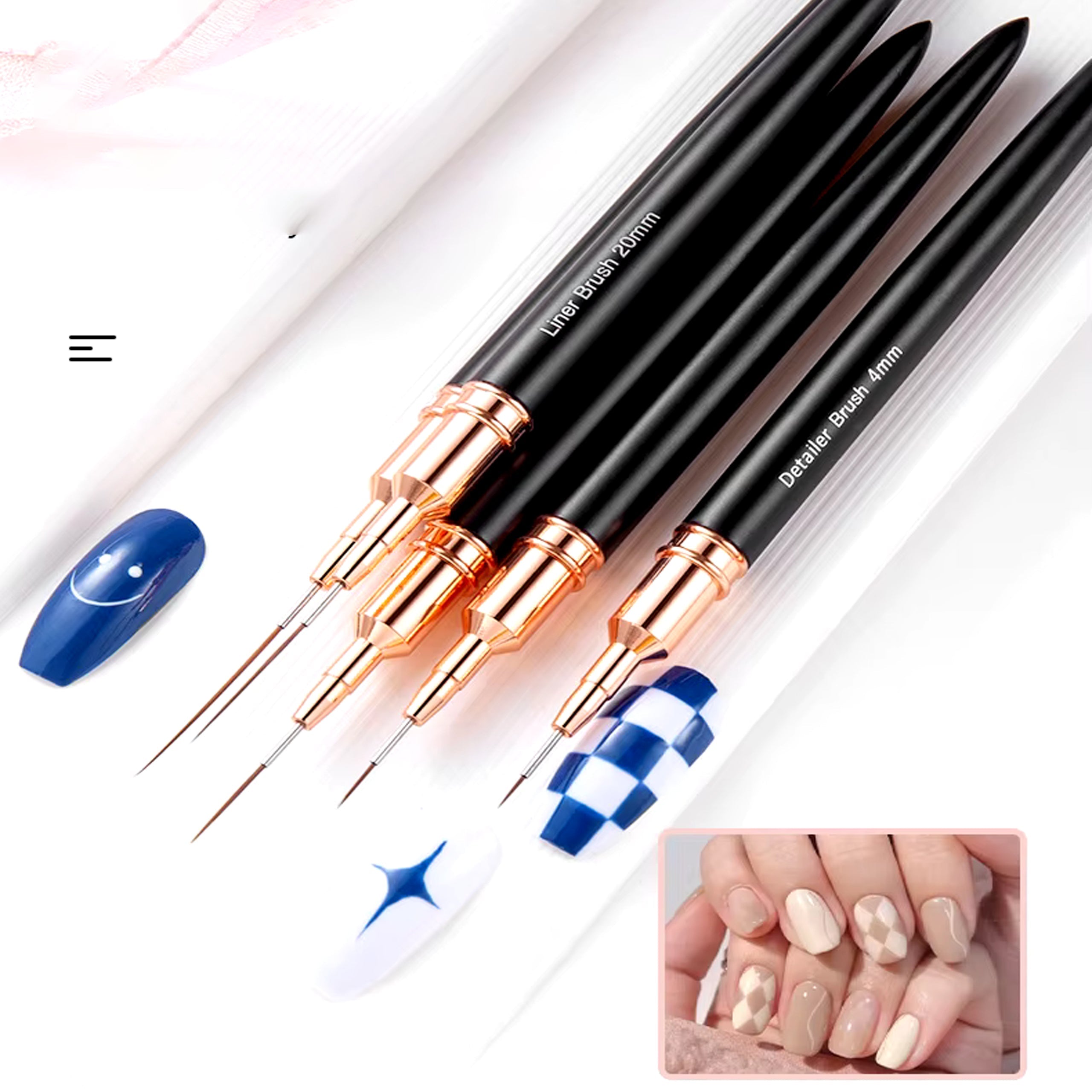 Nail Art Liner Brush Ultra Thin (Set 5pcs)
