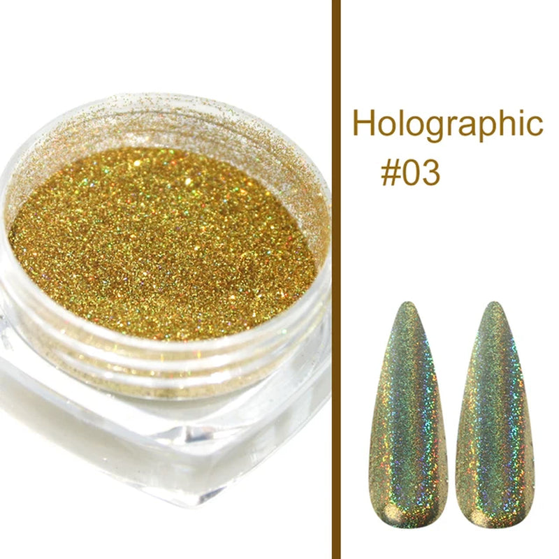 Silver Gold Chrome Mirror Nails Glitter Powder Metallic Rubbing Dust Pigment Shiny Fine Flash Gorgeous Gel Polish Manicure Decor