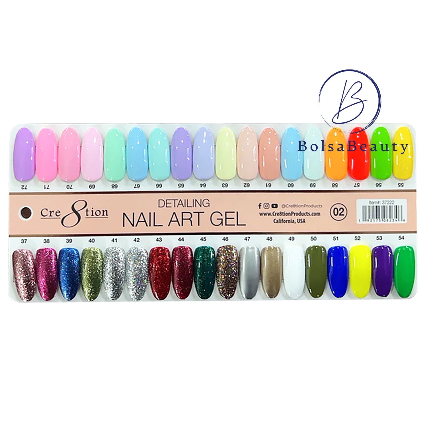 Cre8tion - Detail Nail Art Gel Full Set Chart 02 (#37 - #72)