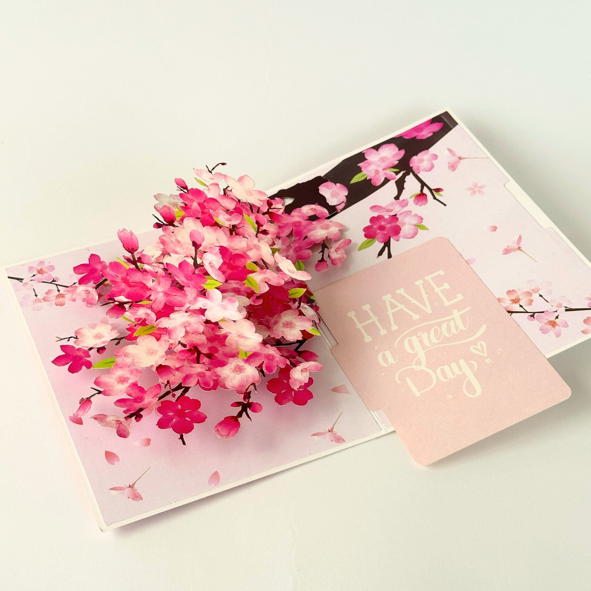 Pop Up Greeting Card Spring Cherry Blossom Blooming Colorful Nature Card Gift Idea Love Thank You Birthday Family Card Mother's Day Gift