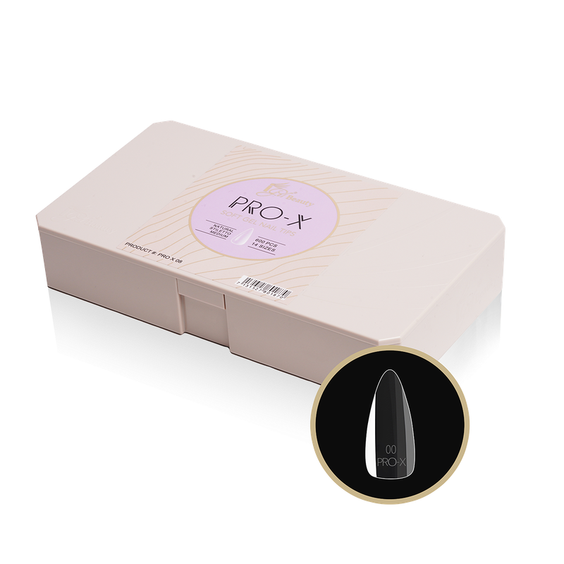 iGel PRO-X Soft Gel Nail Tips 08 - Natural Stiletto Medium (600 pcs)