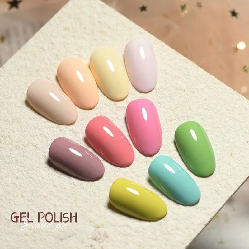 Nail Gel Polish Semi Permanent Luxury Quality Soak off Lacquer and Gel for Nail Salon Set 10 bottles x 18ml, 280 Colors