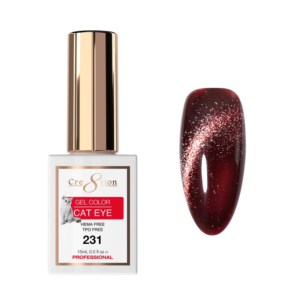 Cre8tion Ruby Glam Collection 2026 - Cat Eye Soak Off Gel #231 - 0.5oz