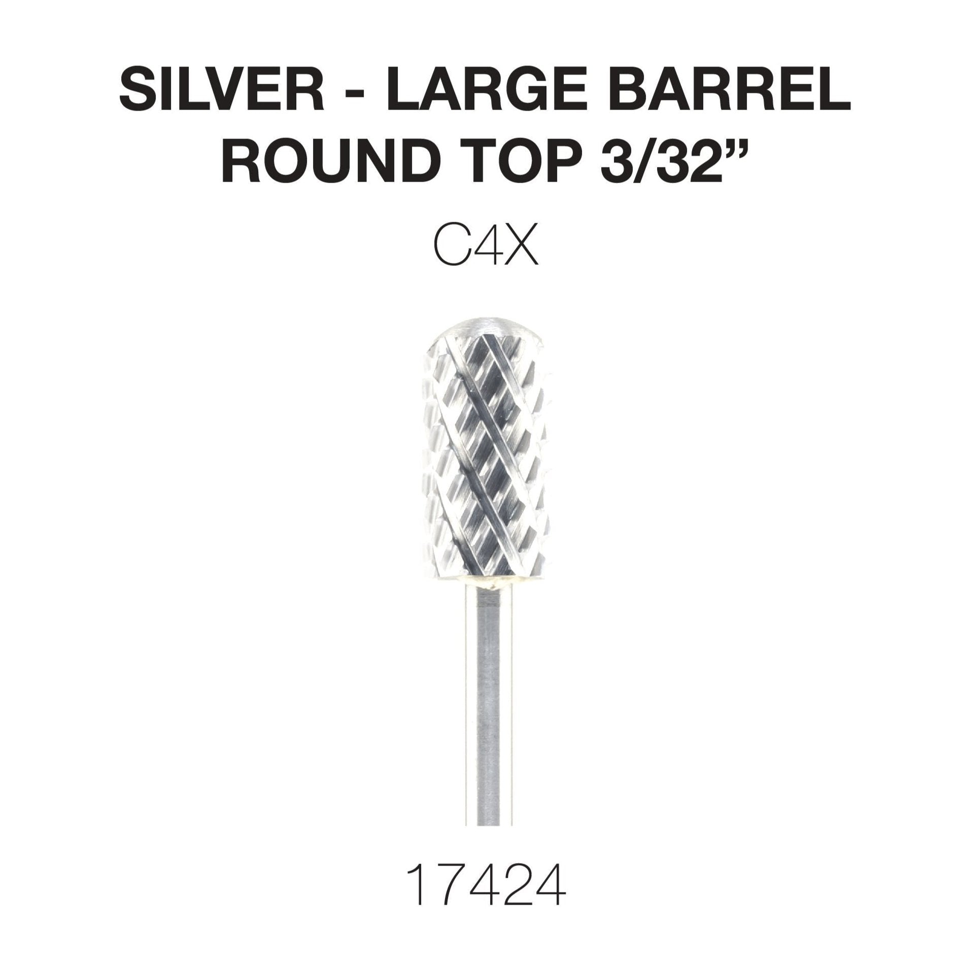 Cre8tion - Silver Carbide - Large Barrel - Round Top 3/32