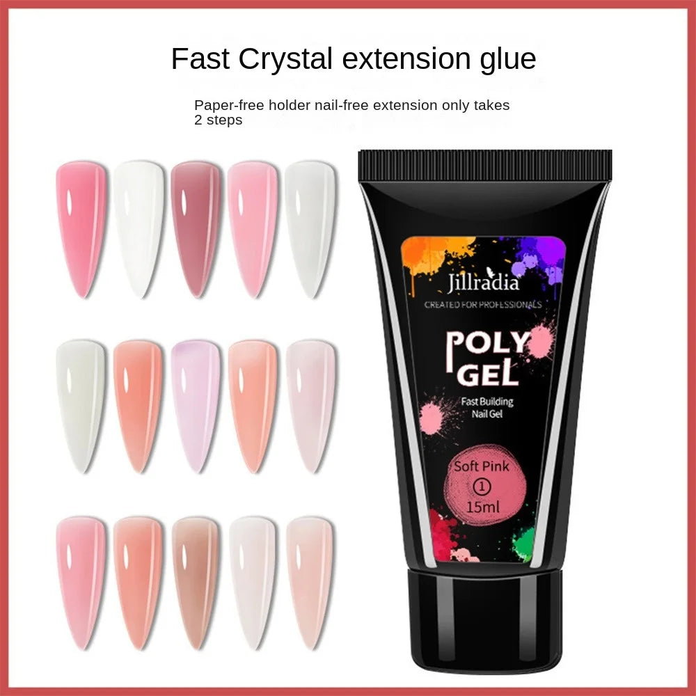 Poly Gel, Fast building Nail Gel, Nail Extension Builder UV Nail Gel 15ml/0.5oz