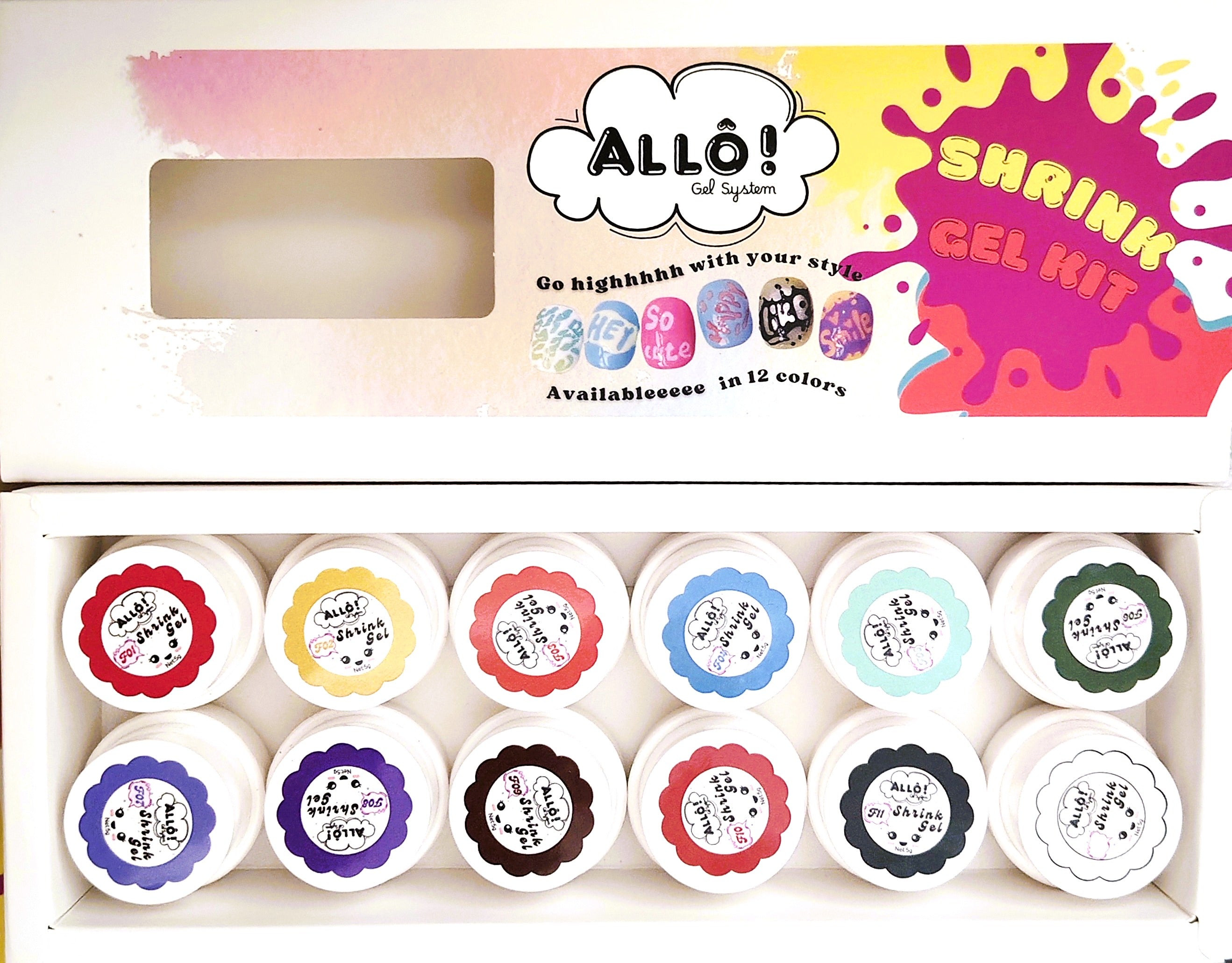 ALLÔ Shrink Gel Art Design - Available in 12 colors (Free 1 Base + Frame Display)
